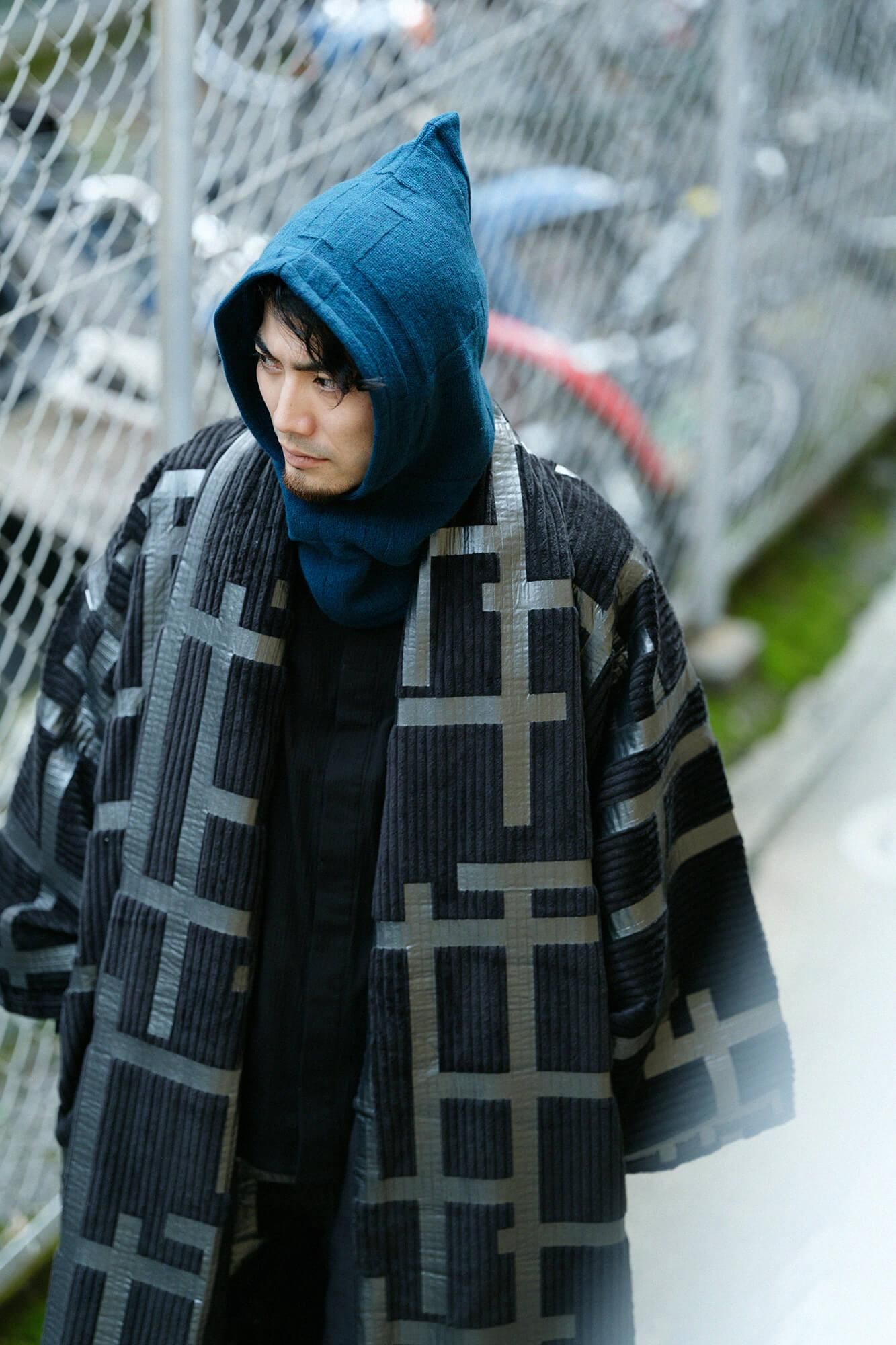 【net Limited】Corduroy Rectangular Sleeve Coat with Lining / Fence Black