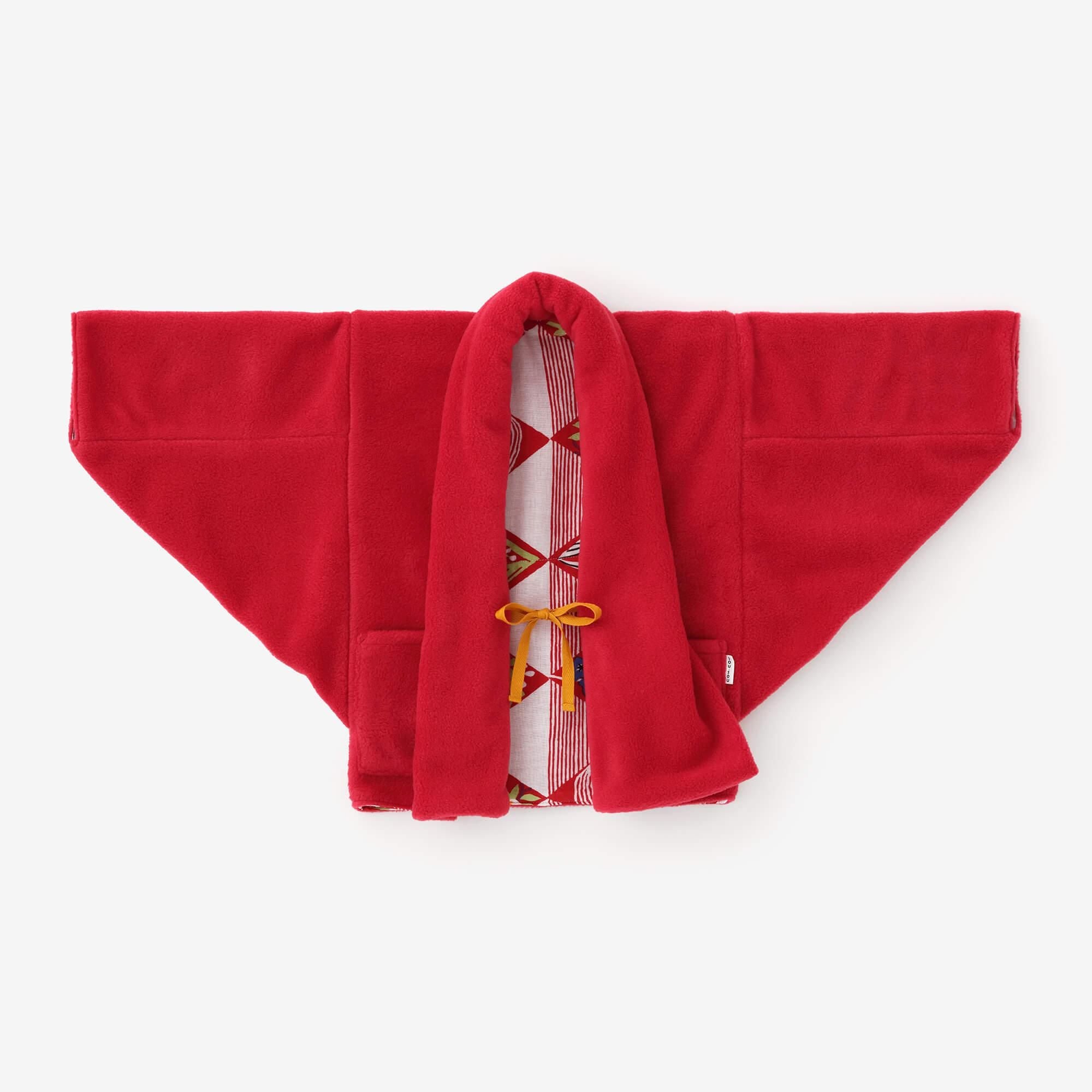 ●플리스 어린이 모지리 소데／빨간색×이와이비시츠나기