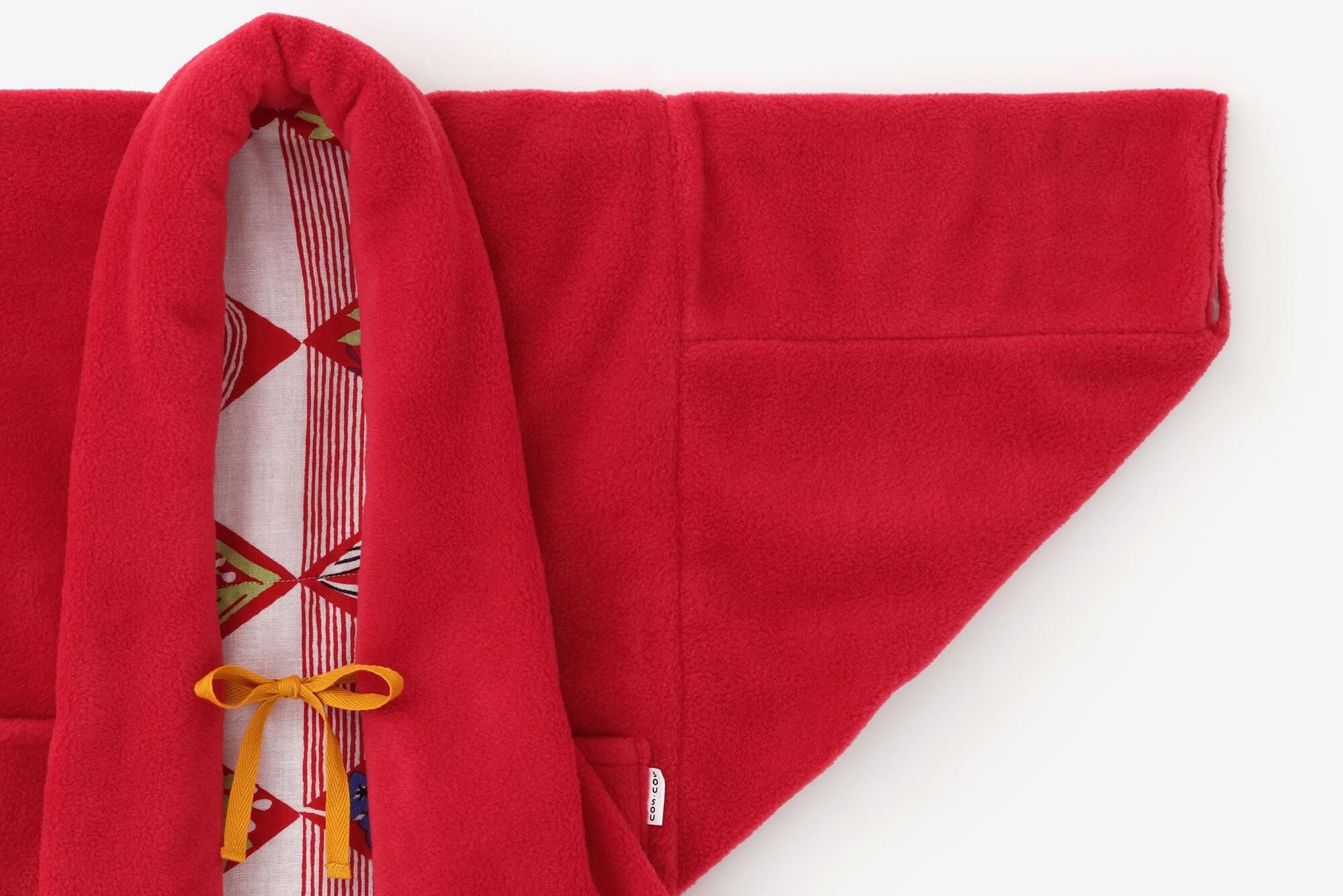 ●플리스 어린이 모지리 소데／빨간색×이와이비시츠나기