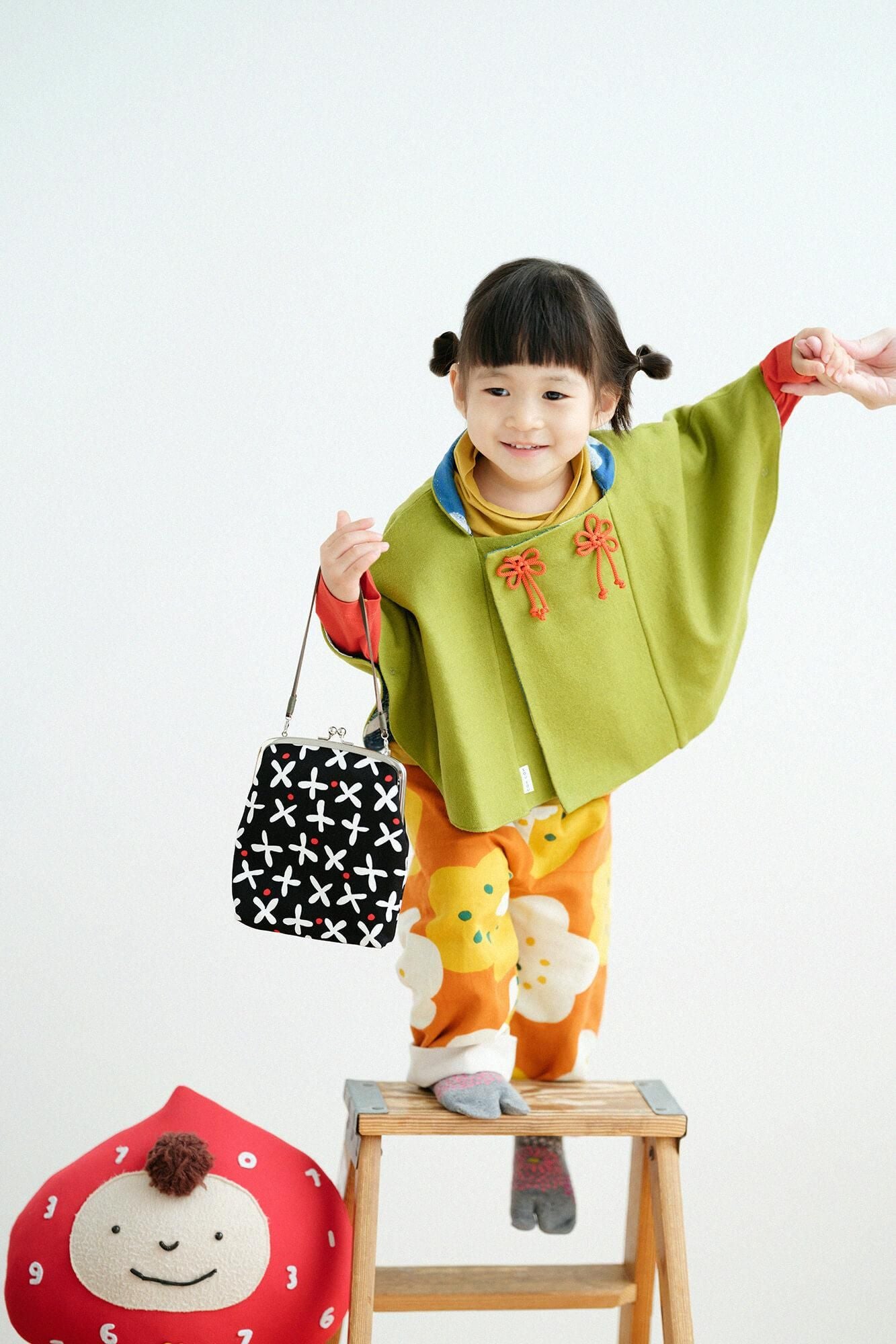 ●雙色袖 上衣／黃色×橙色