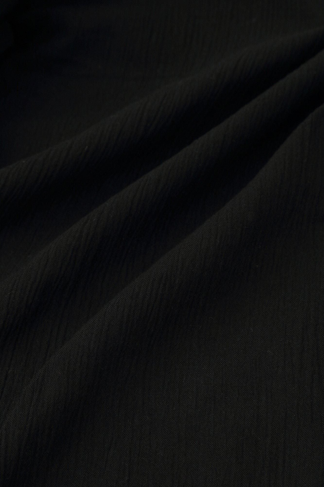 高島縮 20/20 立衿（たちえり） 筒袖襯衣（つつそでしんい）／濡羽色（ぬればいろ）