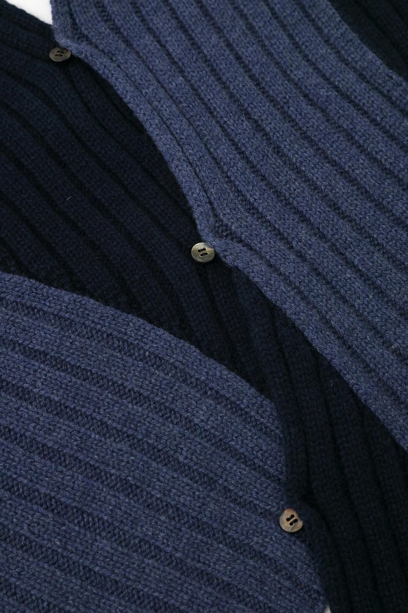 SOU・SOU×ALPHA 羊絨 枯山水圍巾／藍色×暗藍色