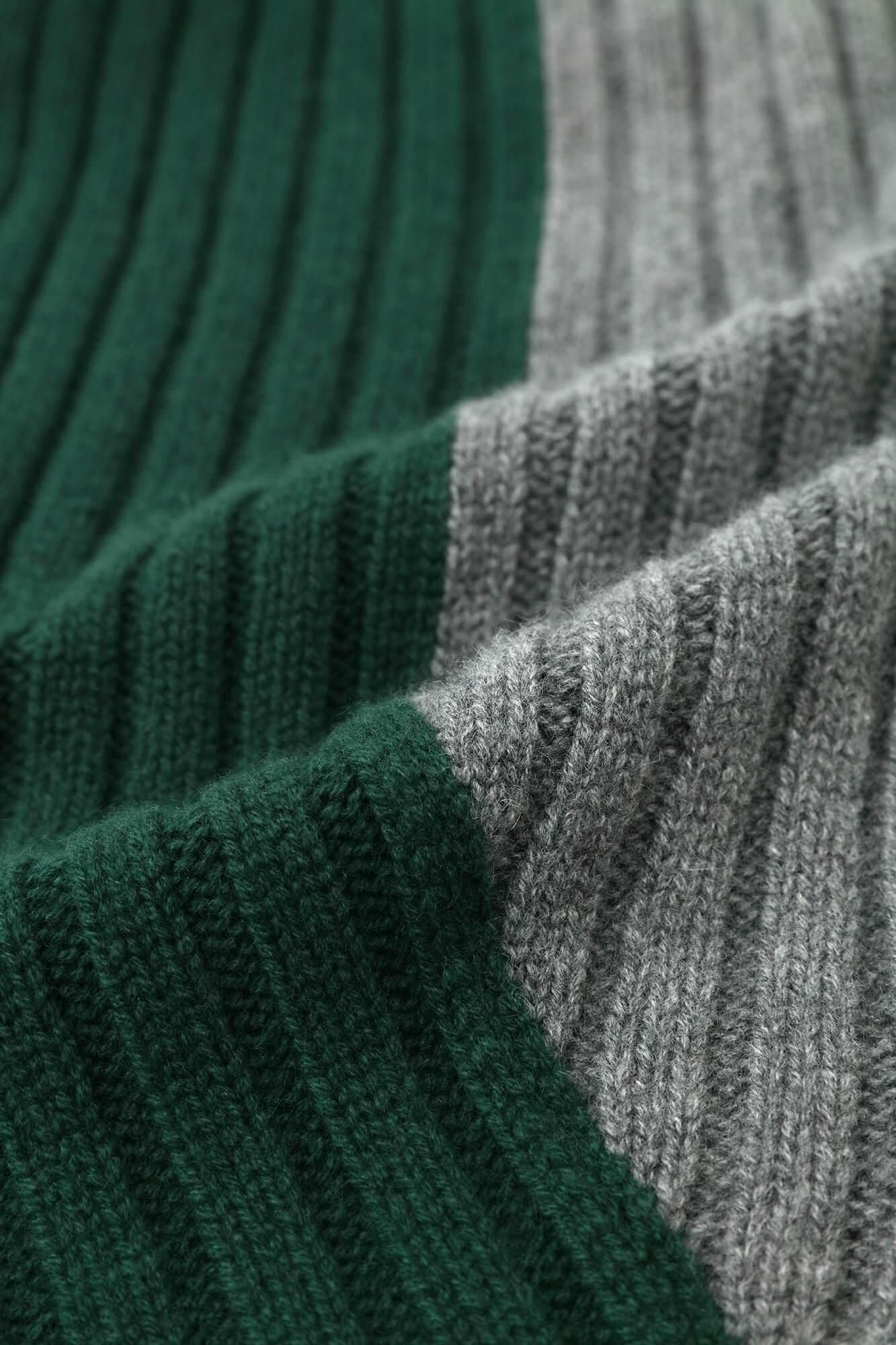 SOU・SOU×ALPHA 羊絨 枯山水圍巾／深綠色×墨黑色