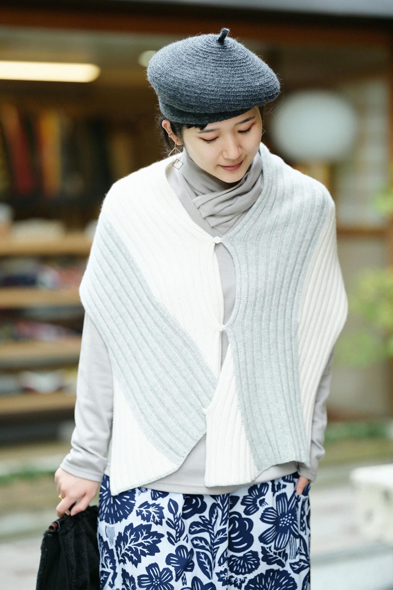 SOU・SOU×ALPHA カシミヤ 枯山水（かれさんすい） 染流し（そめながし