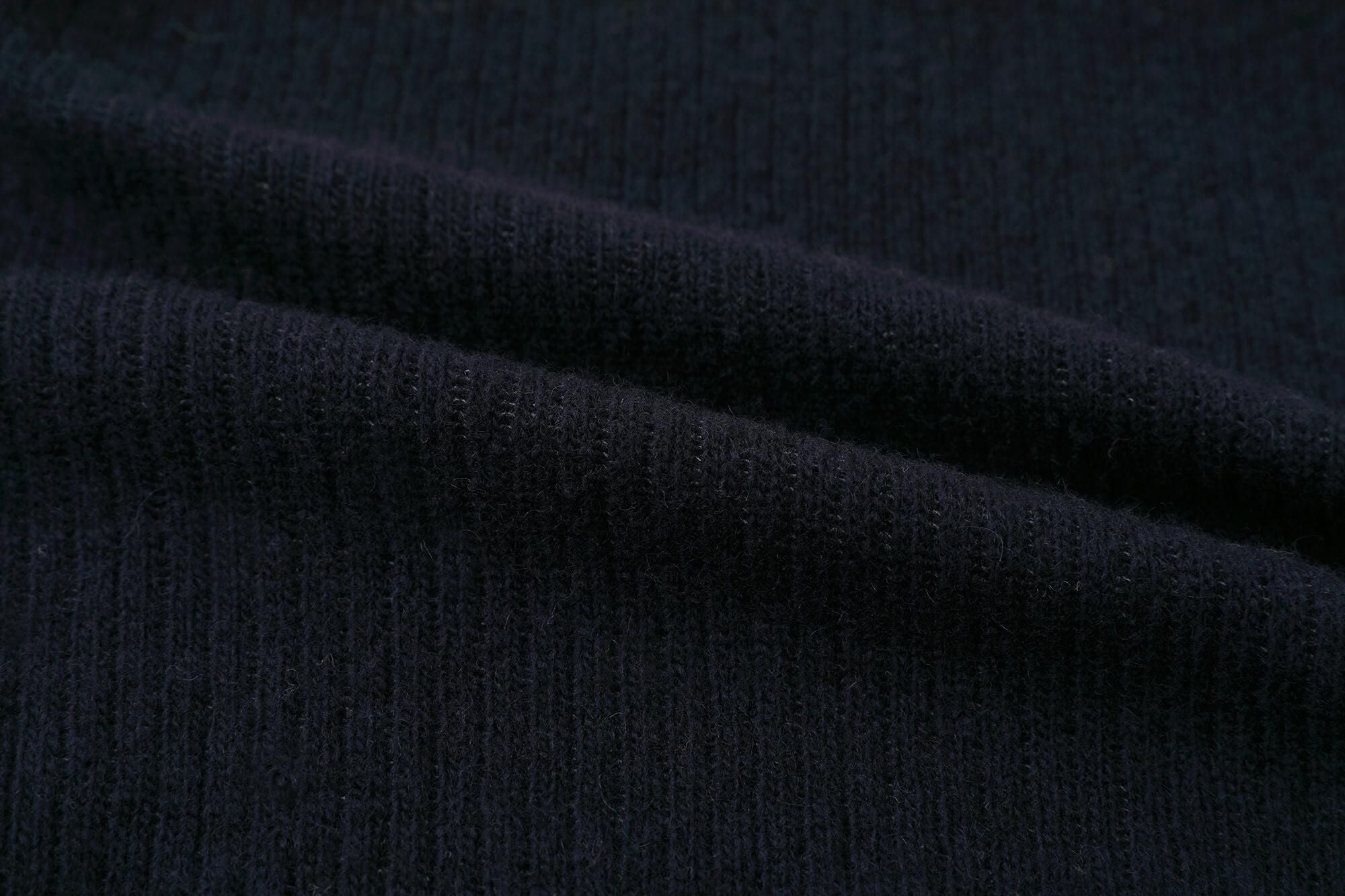 【官網限定】棉毛雙層編半衿秋聲 高領上衣/深藍色