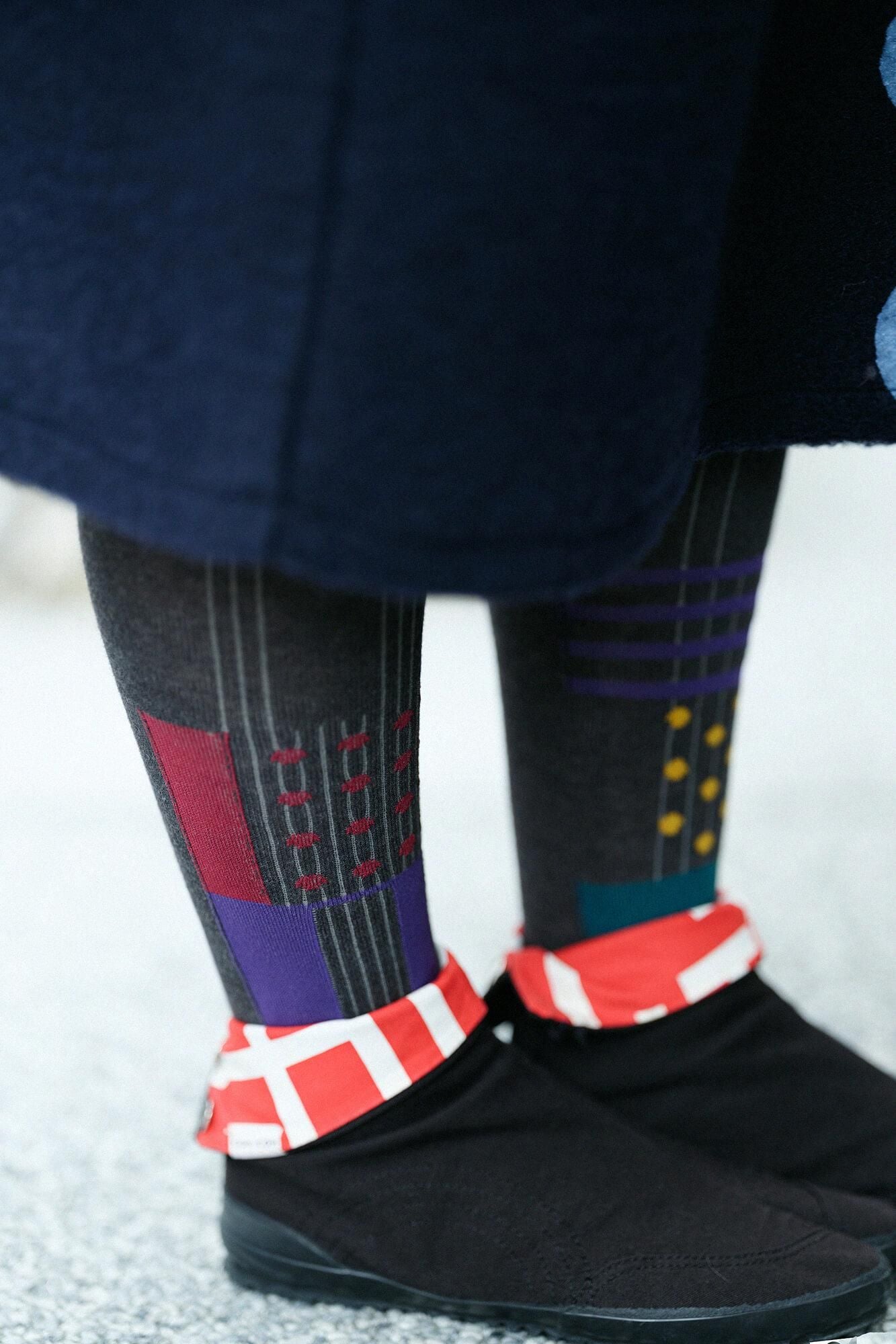 分趾褲襪／重疊 深灰色