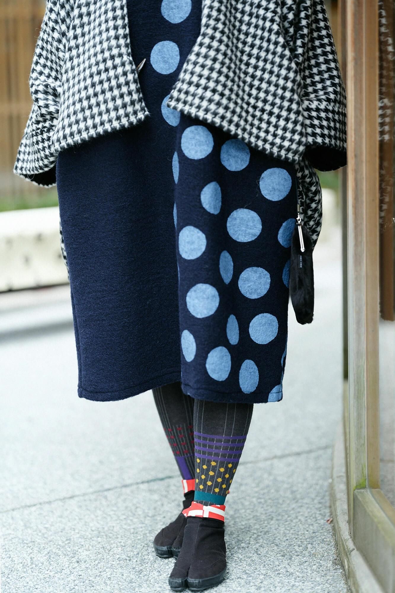 分趾褲襪／重疊 深灰色