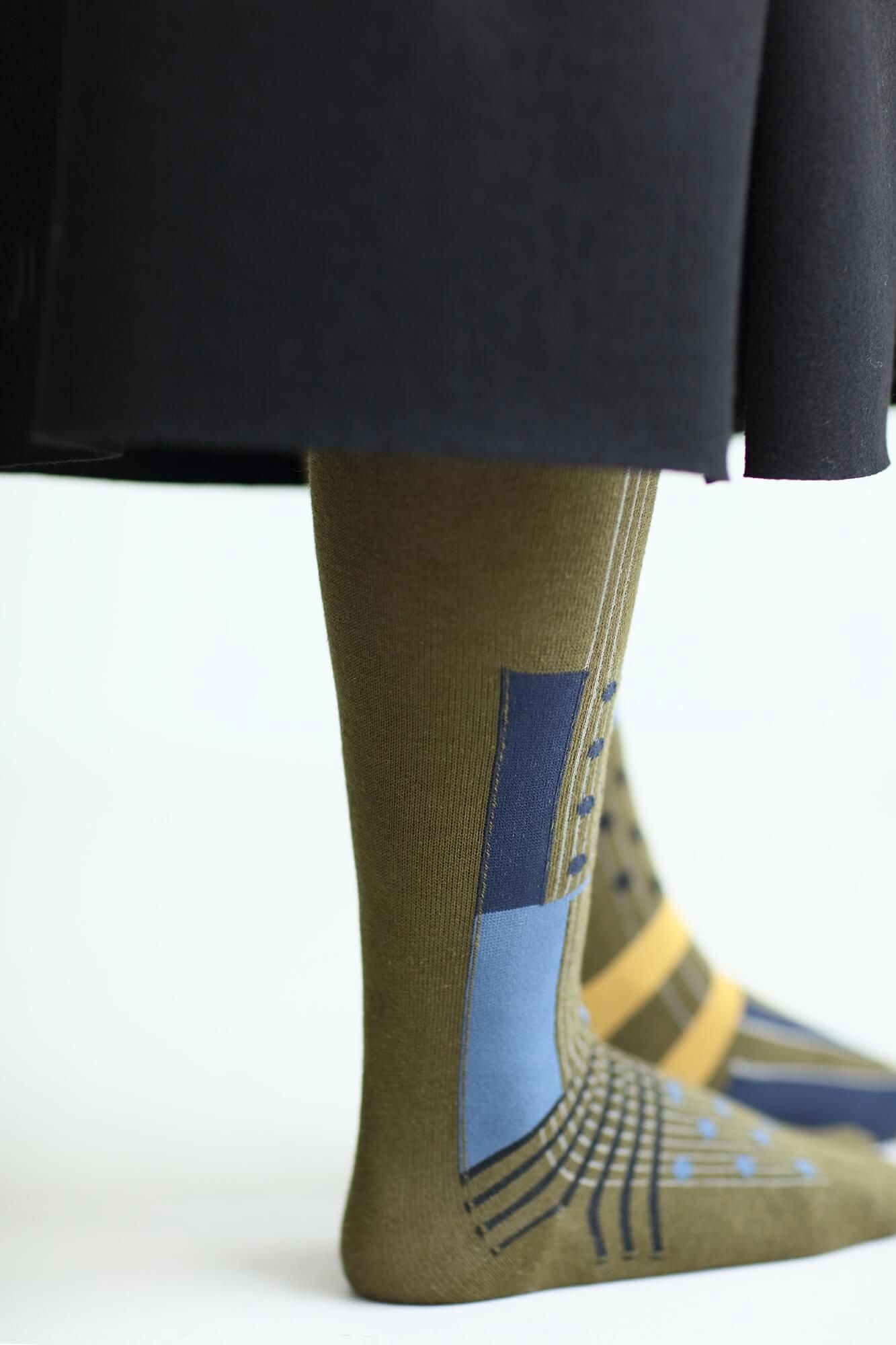 紧身裤塔比袜/分层的海带颜色