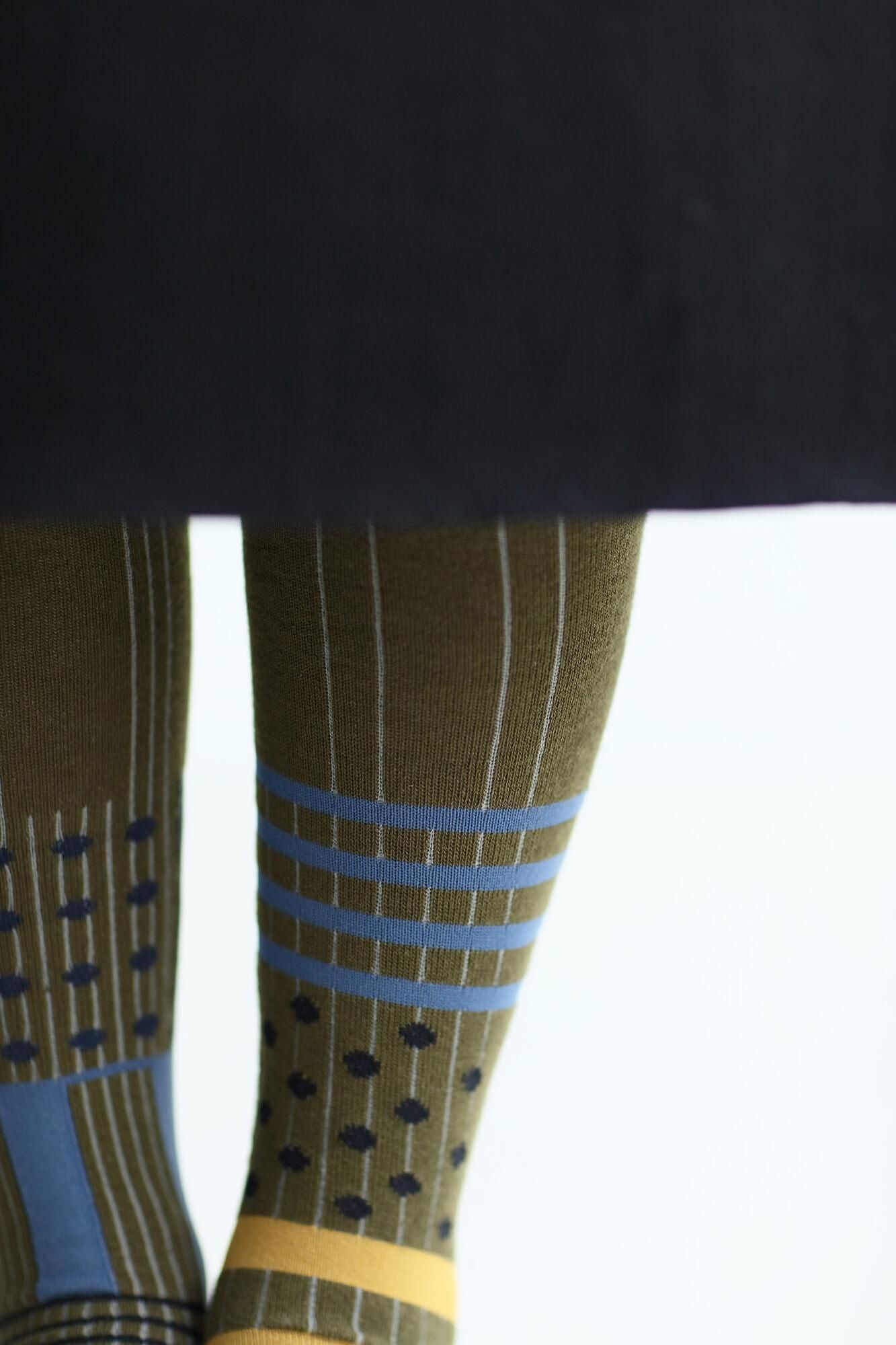 紧身裤塔比袜/分层的海带颜色