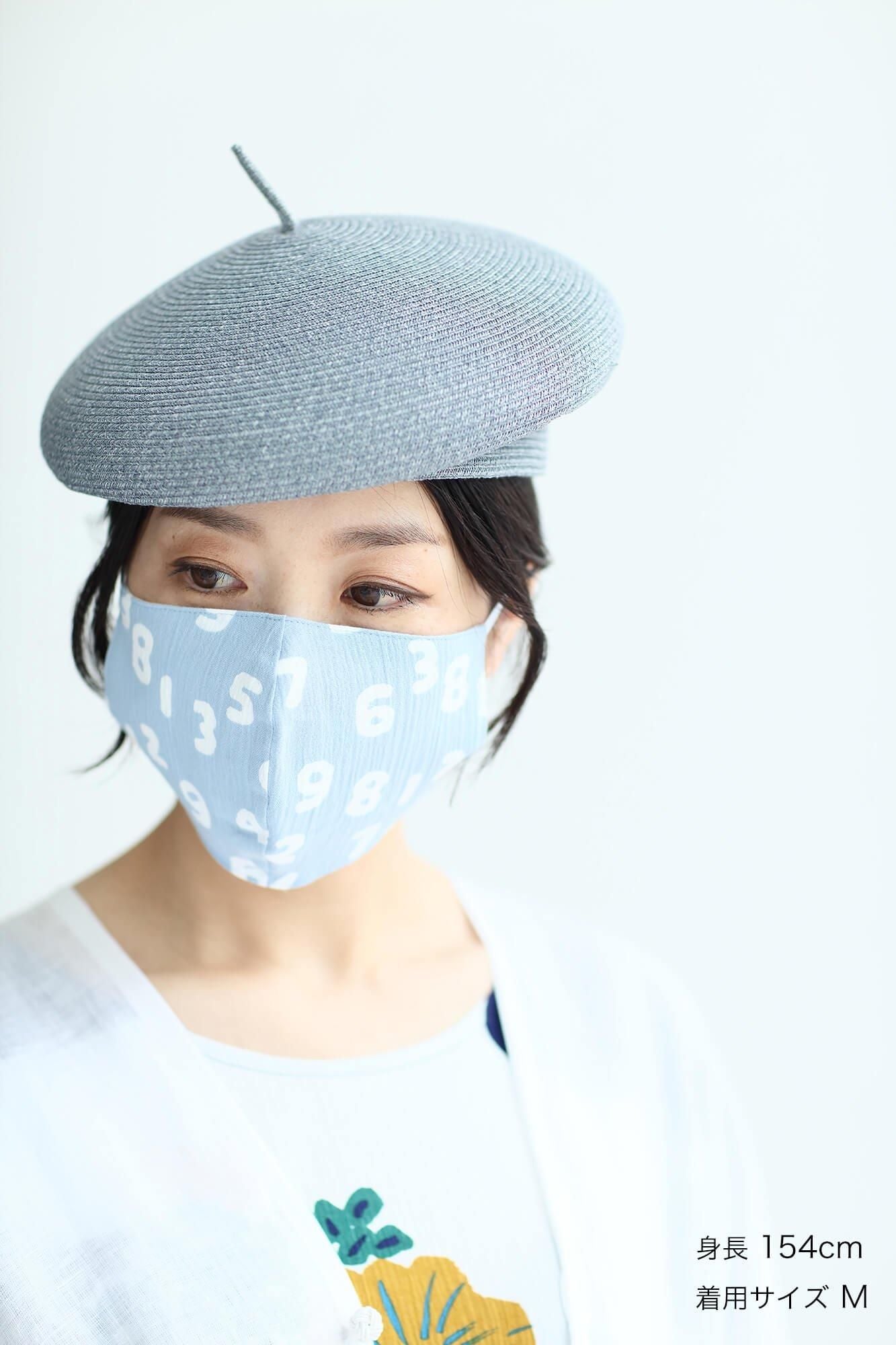 ◎【30%OFF】高島縮棉 圖案紋樣布口罩／SO-SU-U十數 昆淺藍色