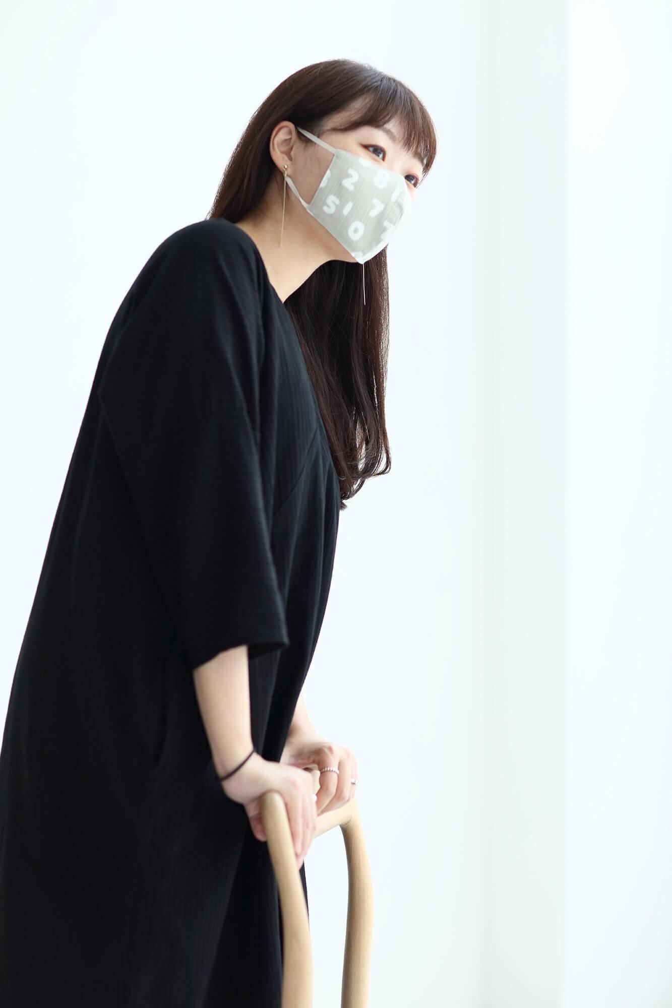 ◎【30%OFF】高島縮棉圖案紋樣布口罩／SO-SU-U十數 昆白茶色