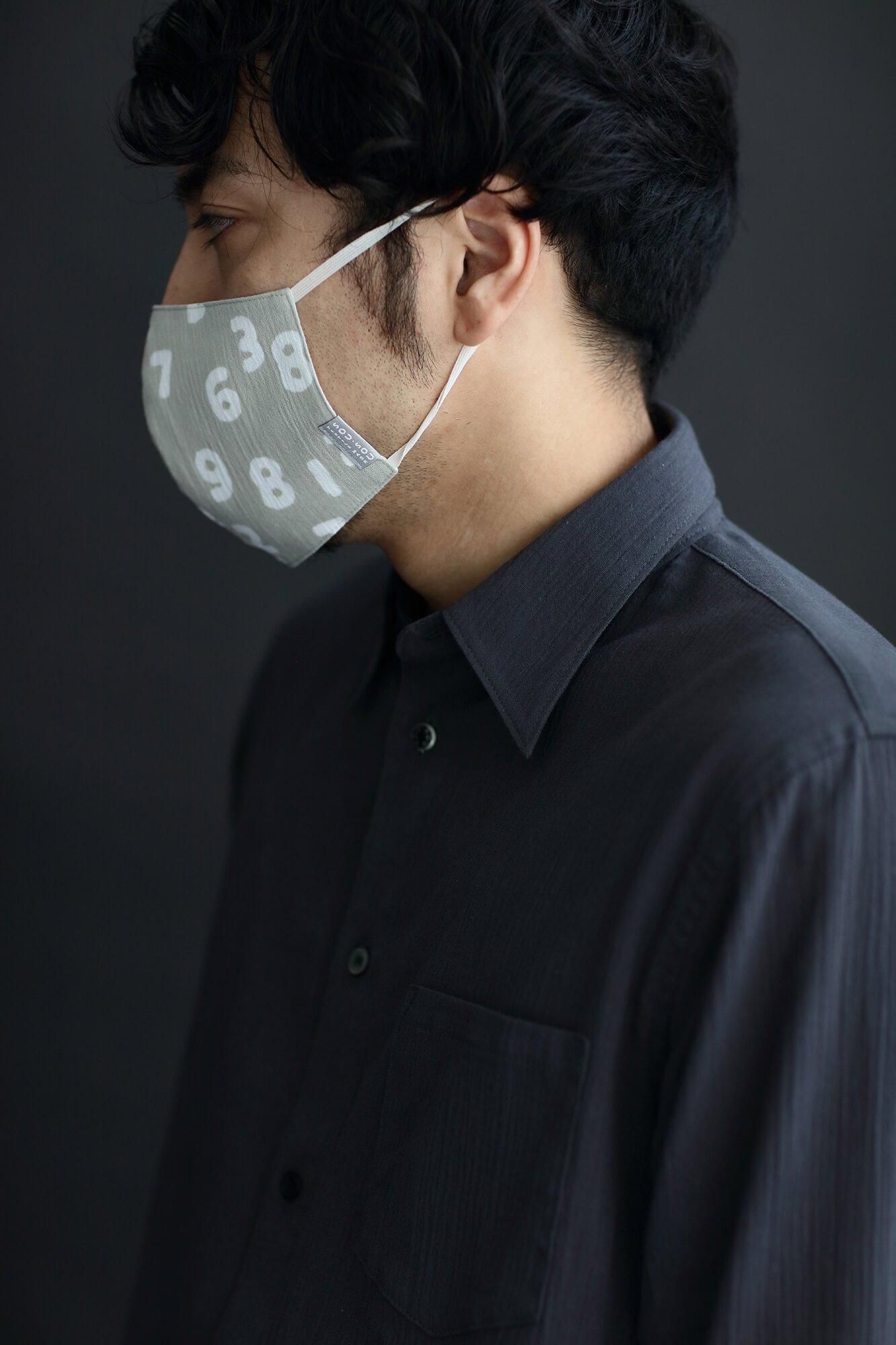 ◎【30%OFF】高島縮棉圖案紋樣布口罩／SO-SU-U十數 昆白茶色