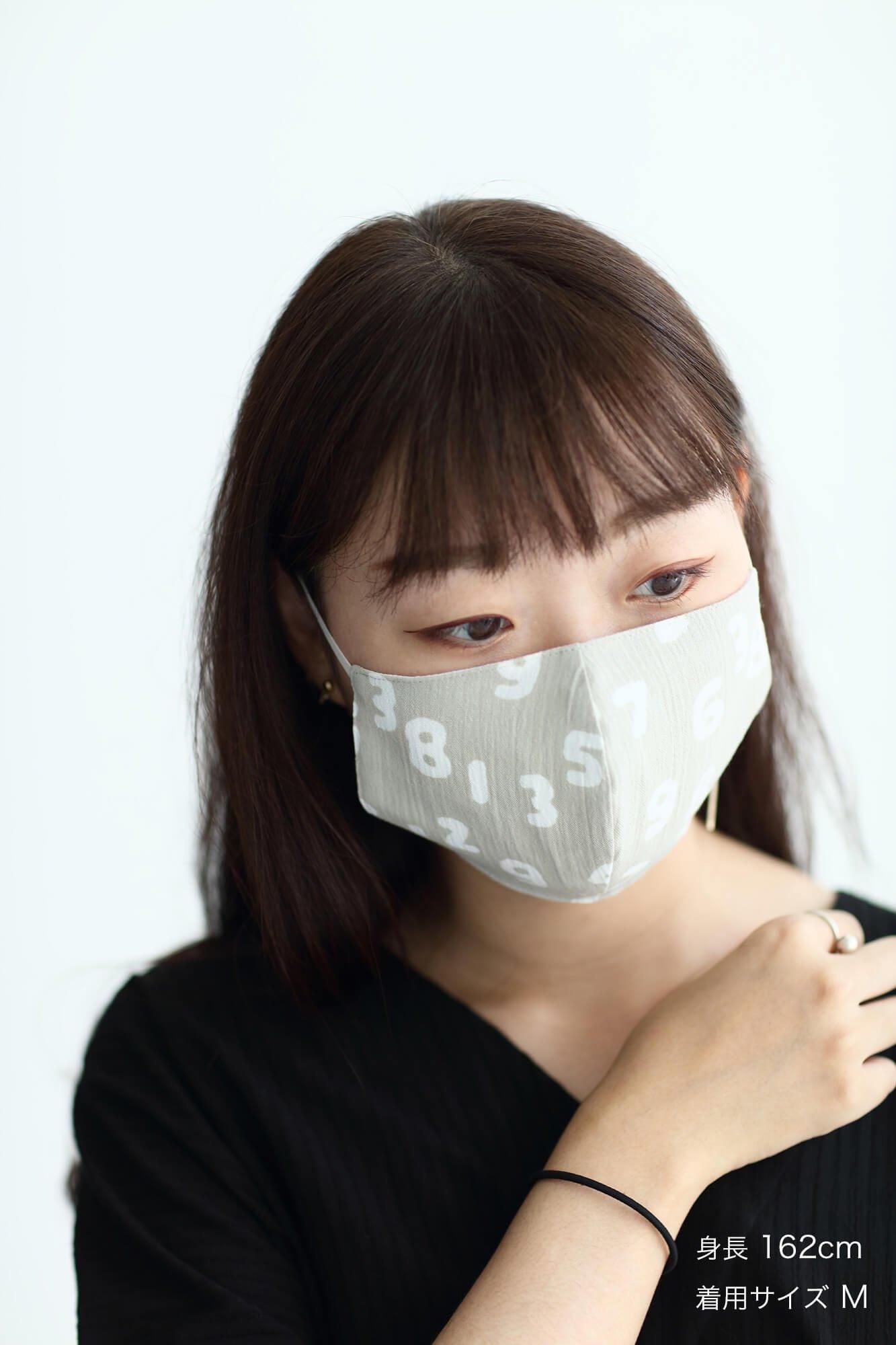 ◎【30%OFF】高島縮棉圖案紋樣布口罩／SO-SU-U十數 昆白茶色