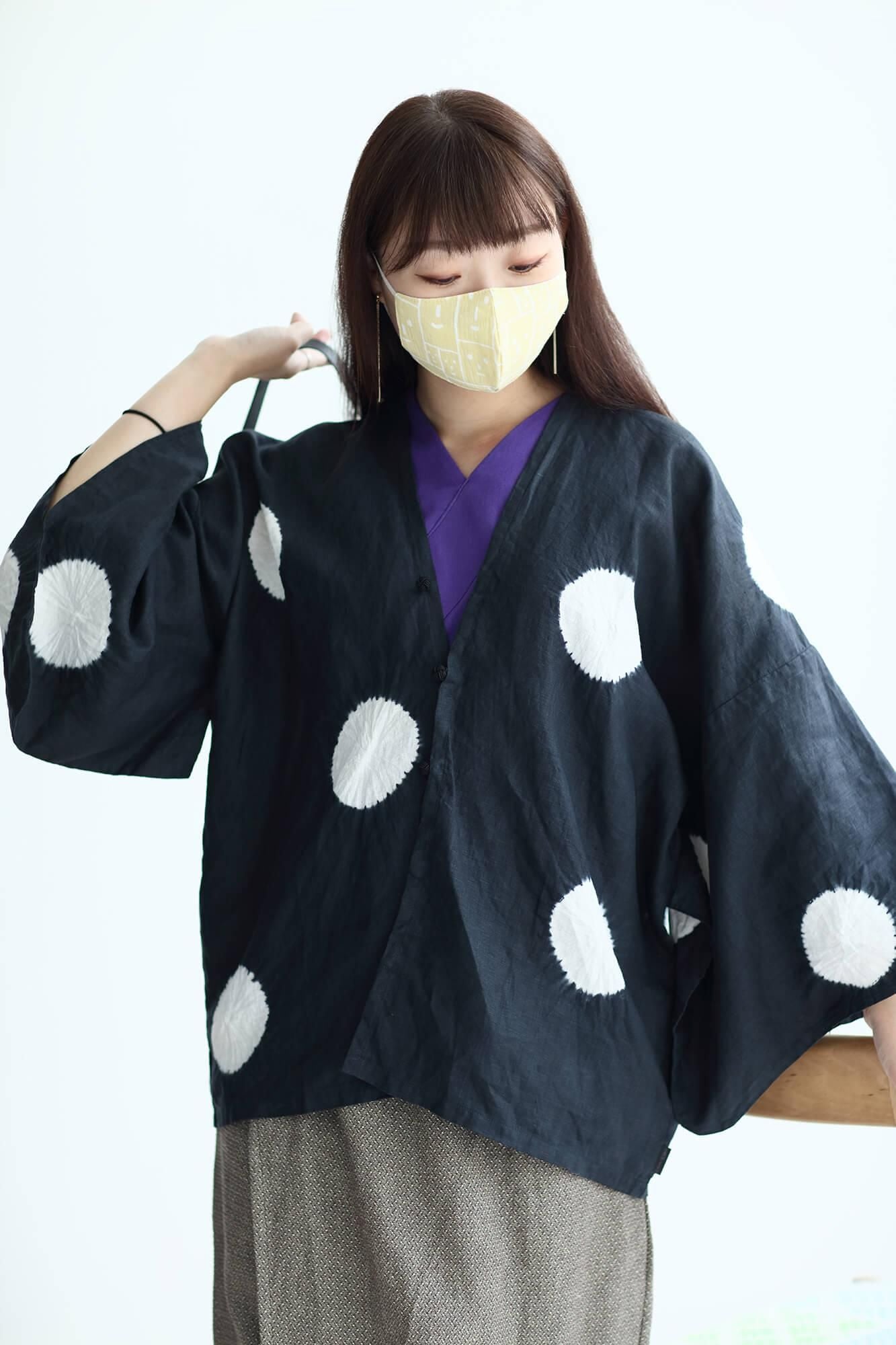 ◎【30%OFF】高島縮棉圖案紋樣布口罩／笑顏