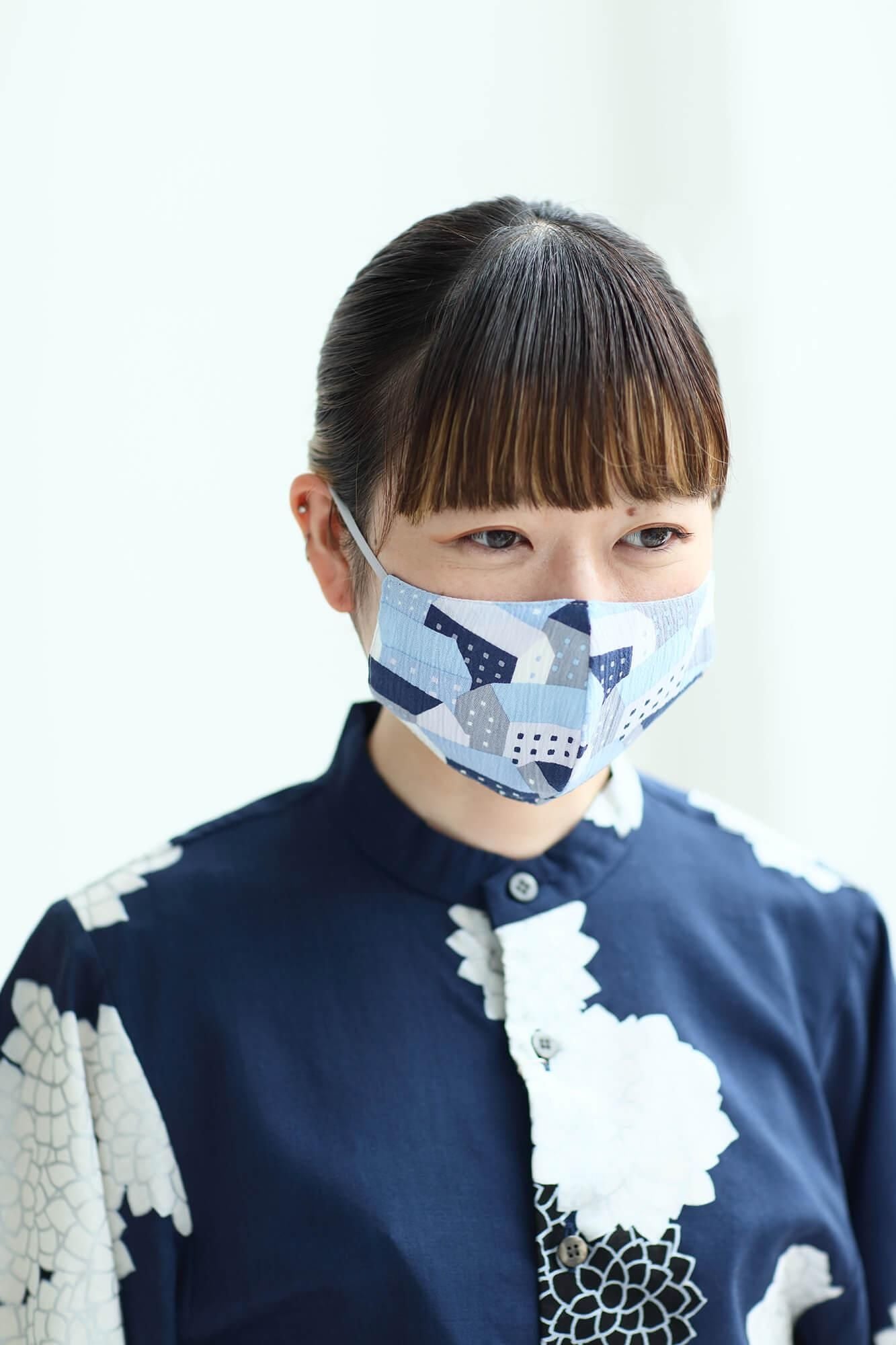 30%OFF】高島縮 テキスタイルマスク／北の国