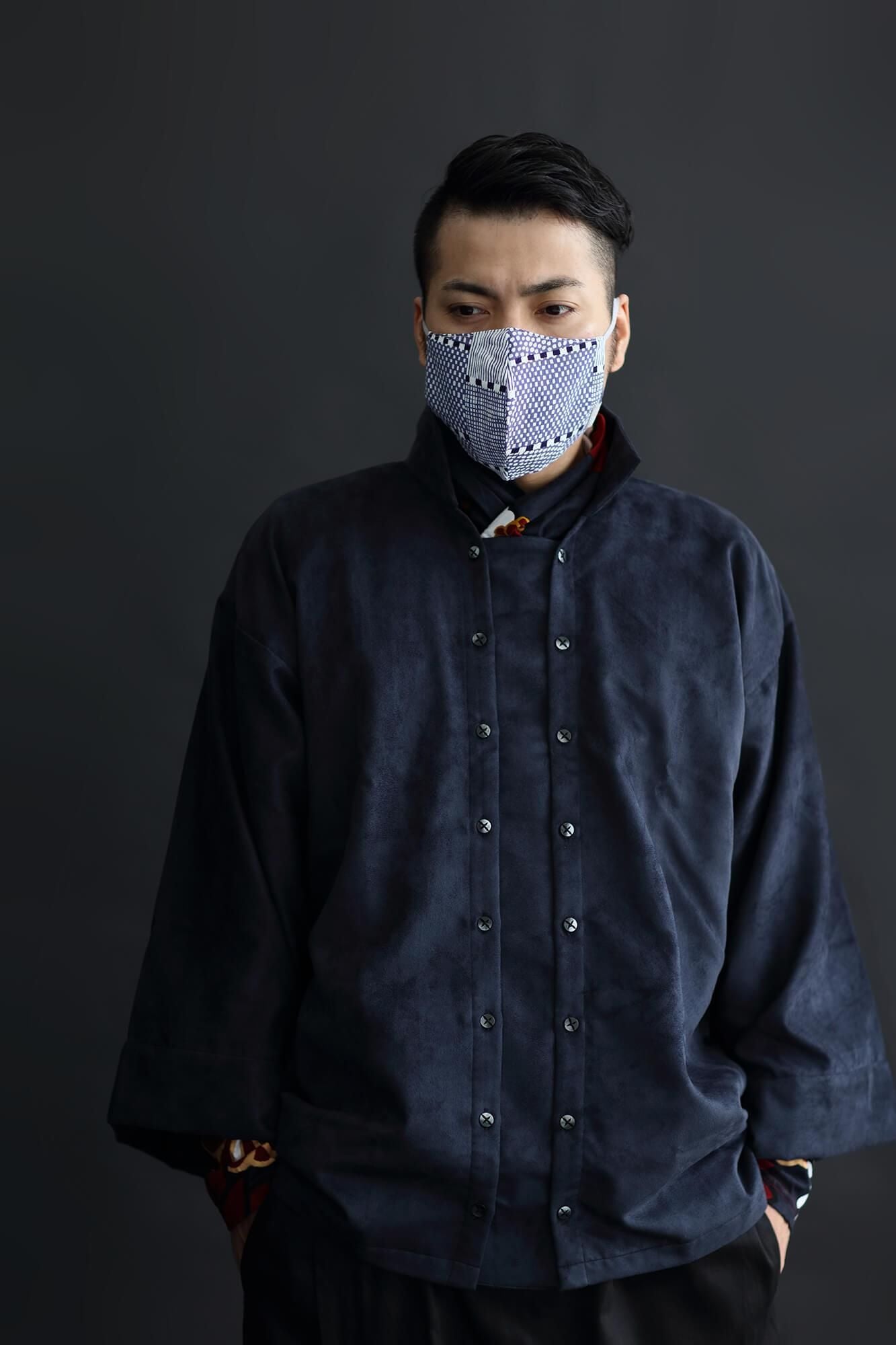 ◎[30％折扣] takashima chiku纺织面具 /小队2灰蓝色（haiao）