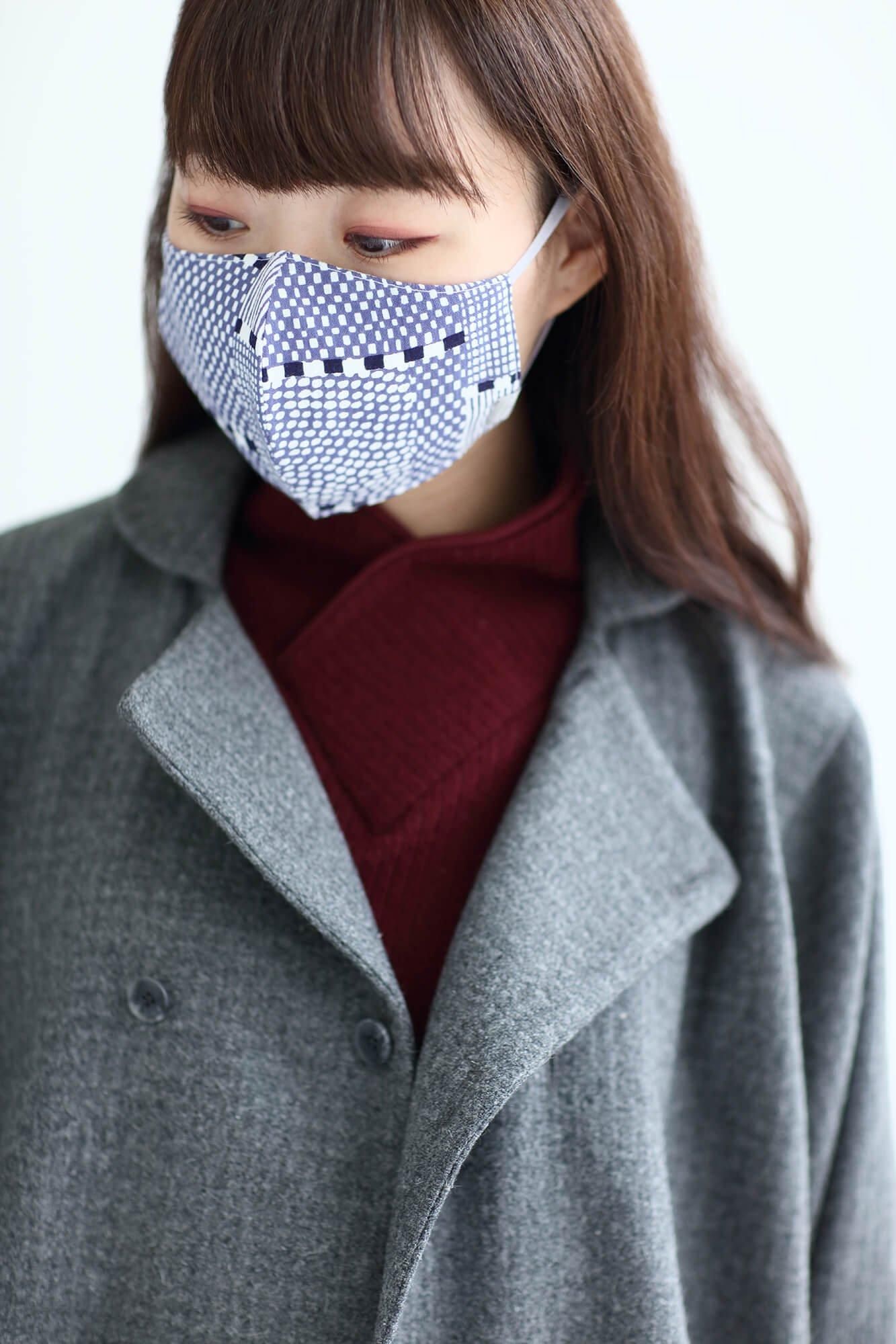 ◎[30％折扣] takashima chiku纺织面具 /小队2灰蓝色（haiao）