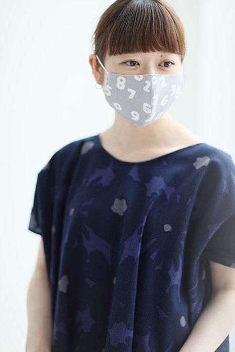 ◎【30%OFF】高島縮棉圖案紋樣布口罩／SO-SU-U十數 昆 淺灰色