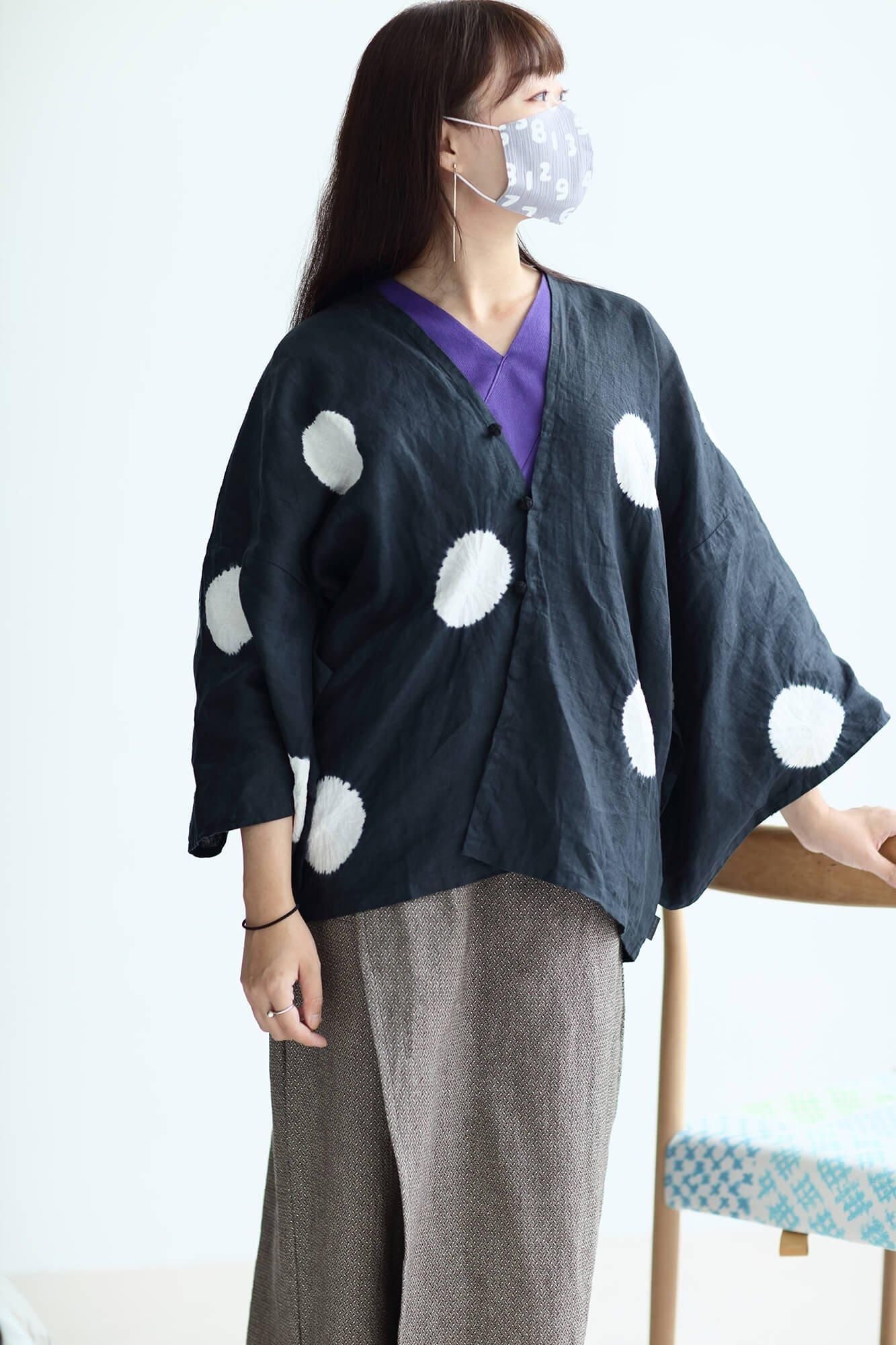 ◎【30%OFF】高島縮棉圖案紋樣布口罩／SO-SU-U十數 昆 淺灰色