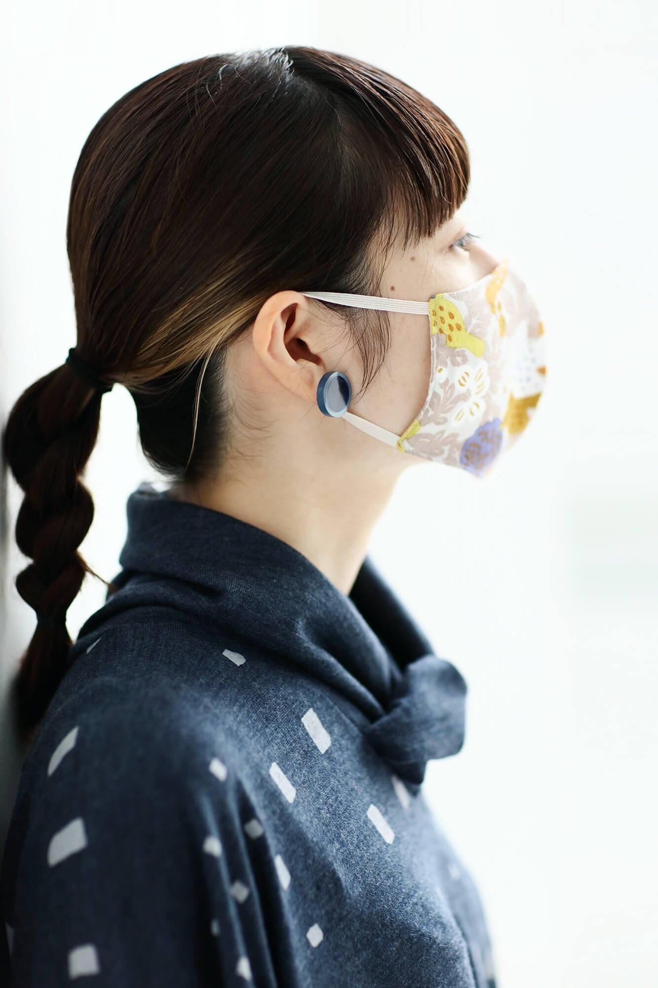 ◎【30%OFF】高島平織×高島縮棉 圖案紋樣布口罩／鳥