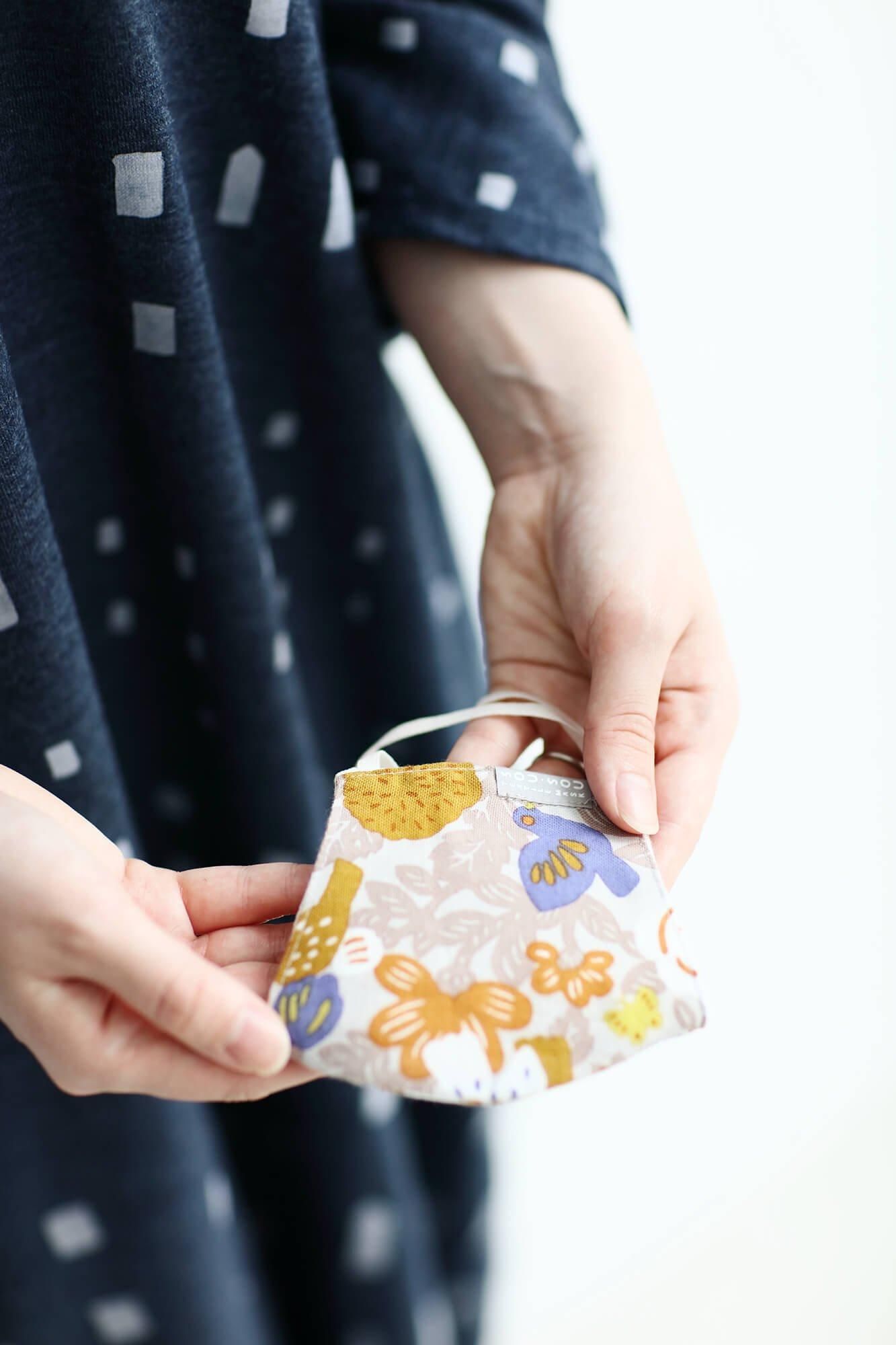 ◎【30%OFF】高島平織×高島縮棉 圖案紋樣布口罩／鳥