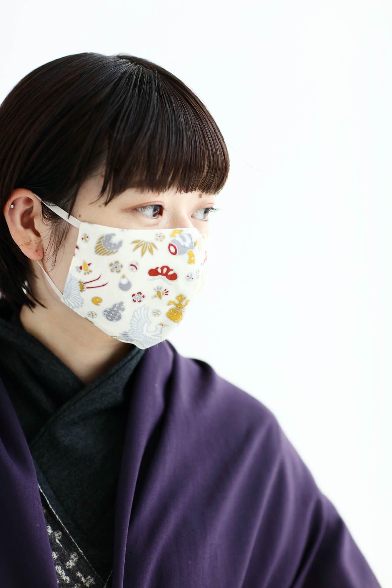 ◎【30%OFF】高島平織×高島縮 テキスタイルマスク／弥栄（いやさか）