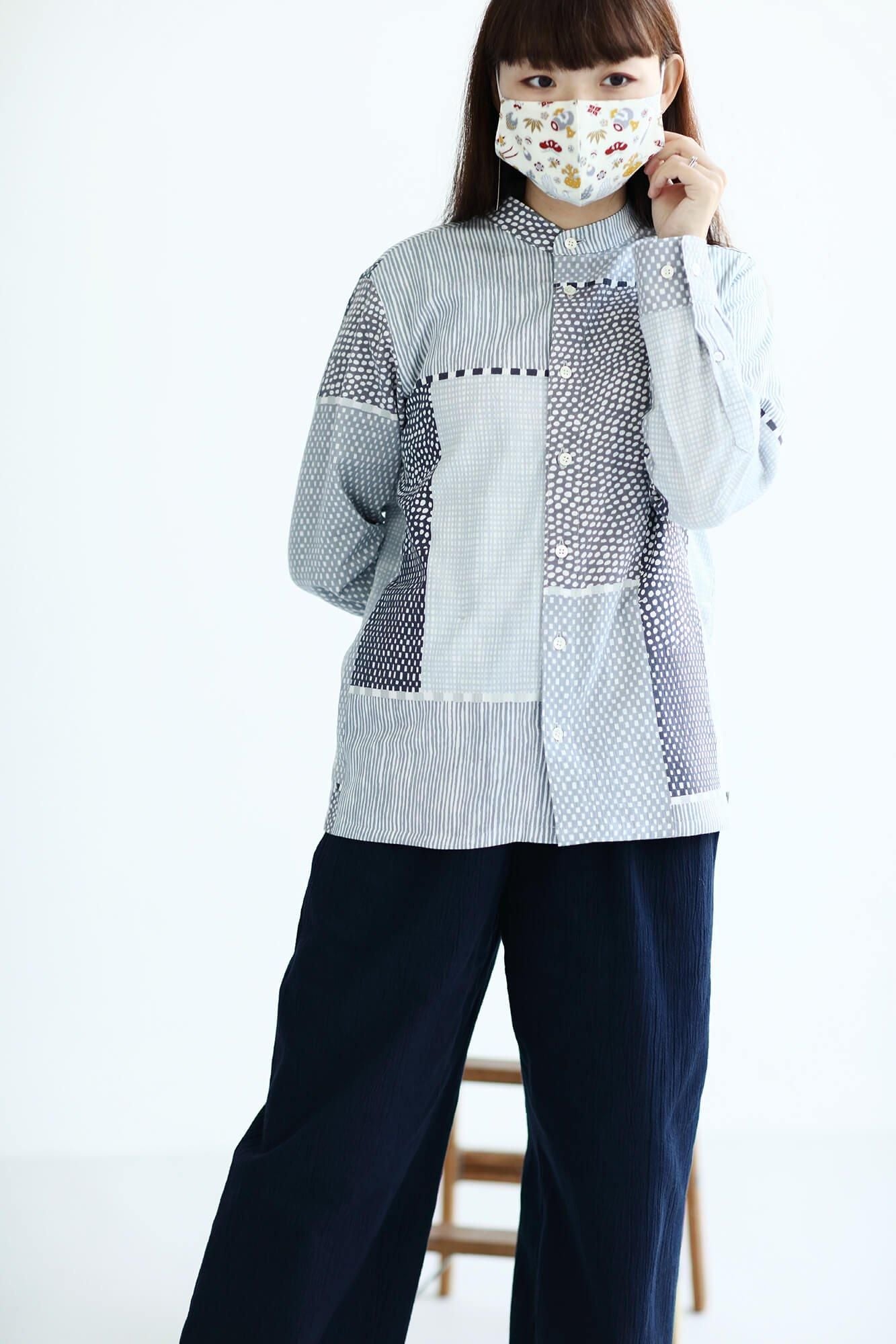 30%OFF】高島平織×高島縮 テキスタイルマスク／弥栄（いやさか）