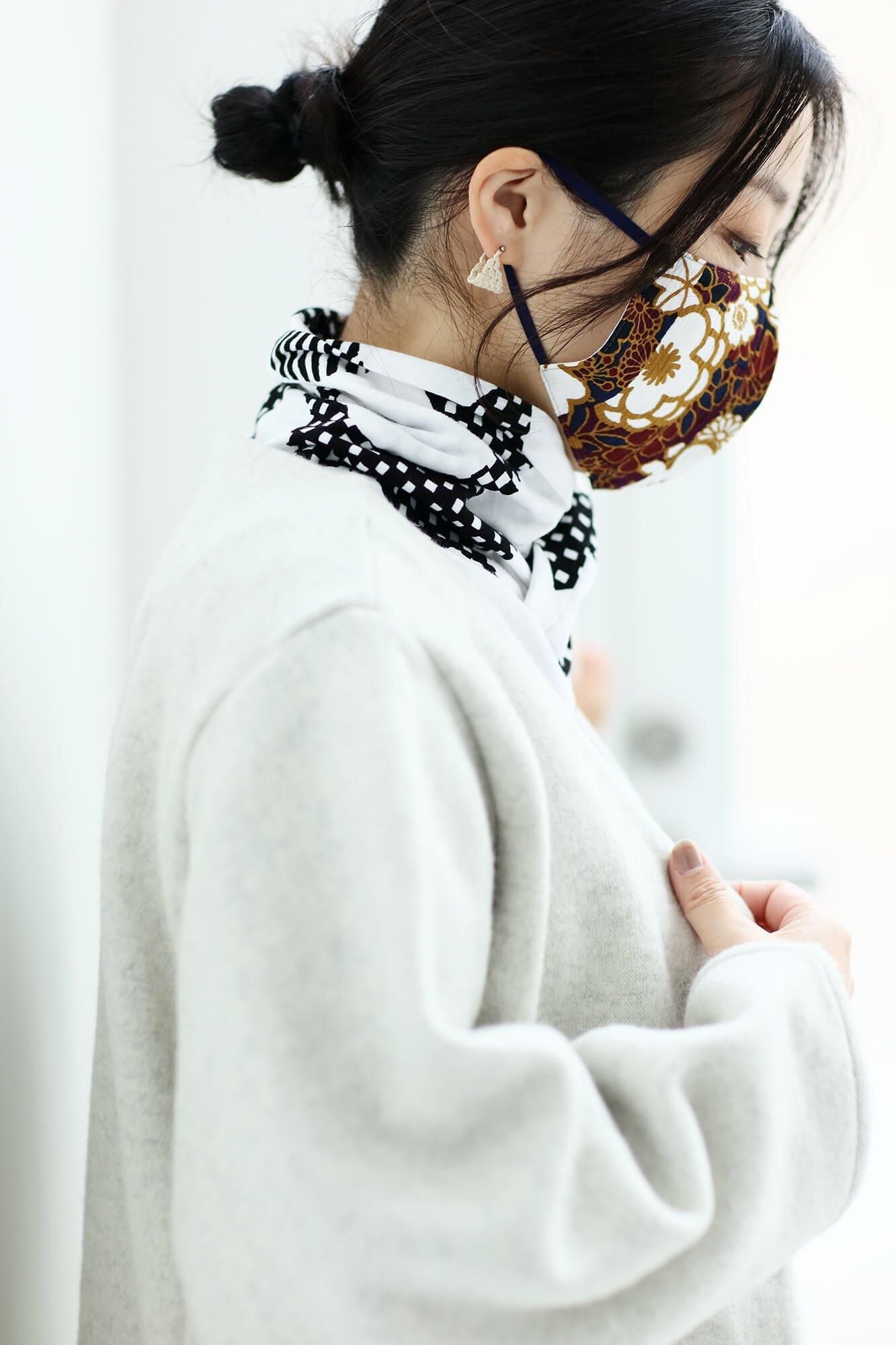 ◎【30%OFF】Chizimi Cotton Cotton Mask / Luxurious