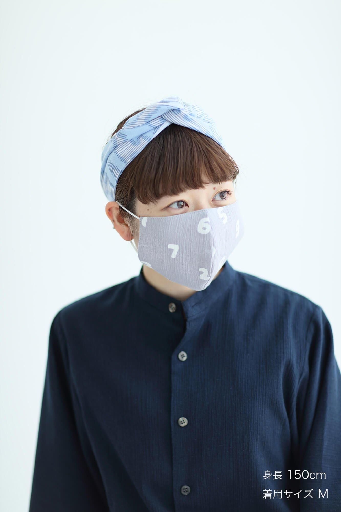 ◎【30%OFF】高島縮棉 圖案紋樣布口罩／SO-SU-U十數 淺灰色