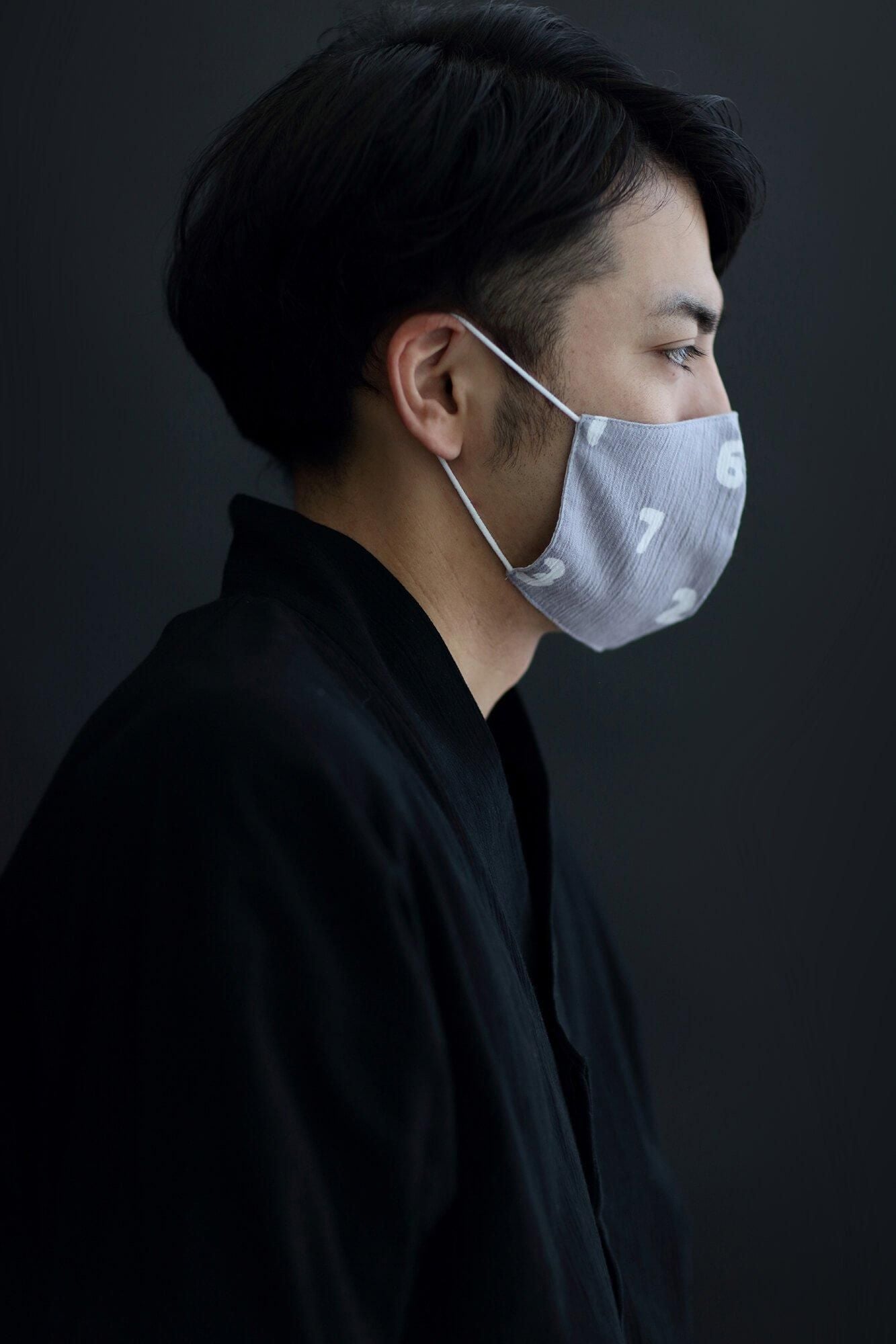 ◎【30%OFF】高島縮棉 圖案紋樣布口罩／SO-SU-U十數 淺灰色