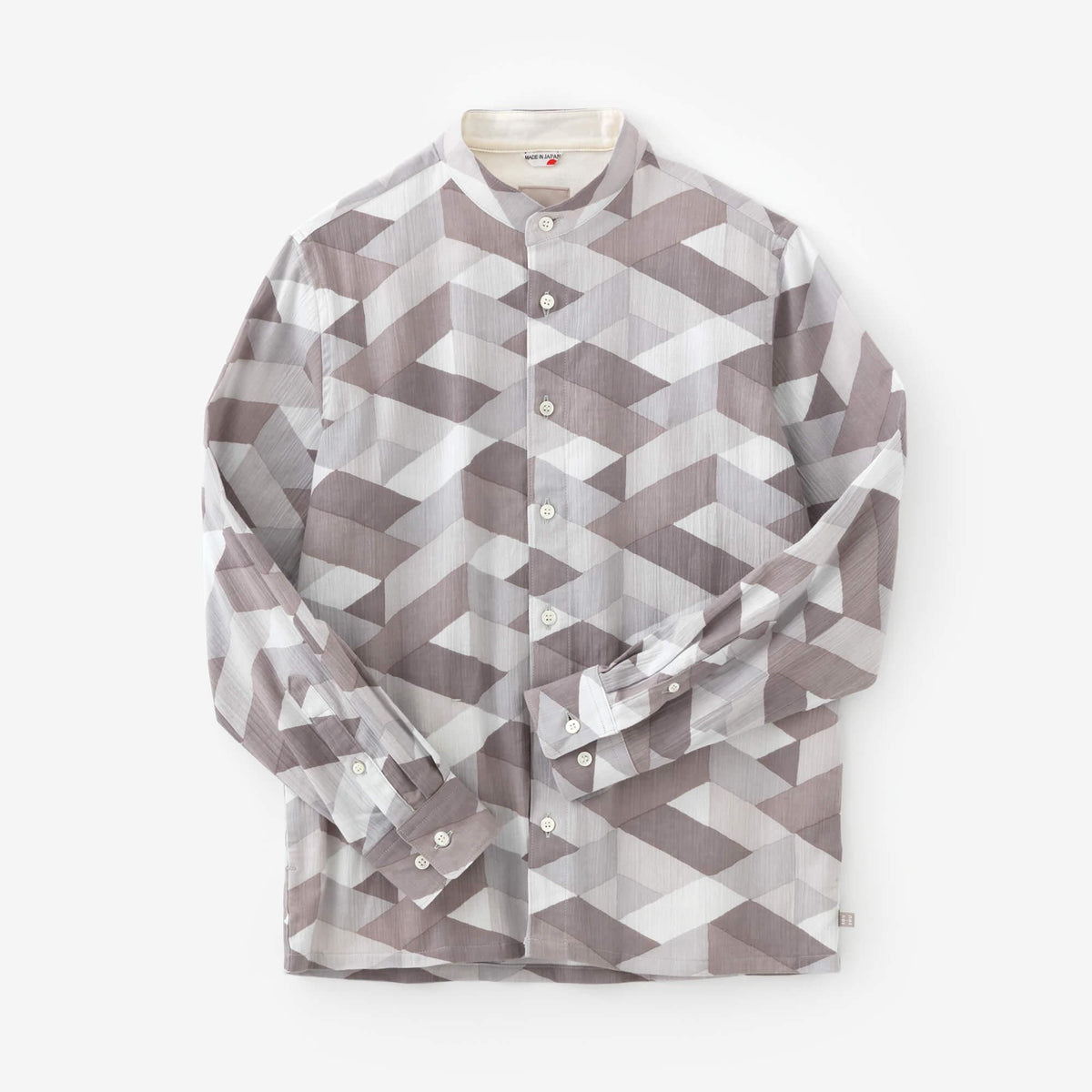 ソウソウ 高島縮 20/20 スタンドカラーシャツ／天花（てんか）男女兼用M 高島縮 20/20 スタンドカラーシャツ／天花（てんか）