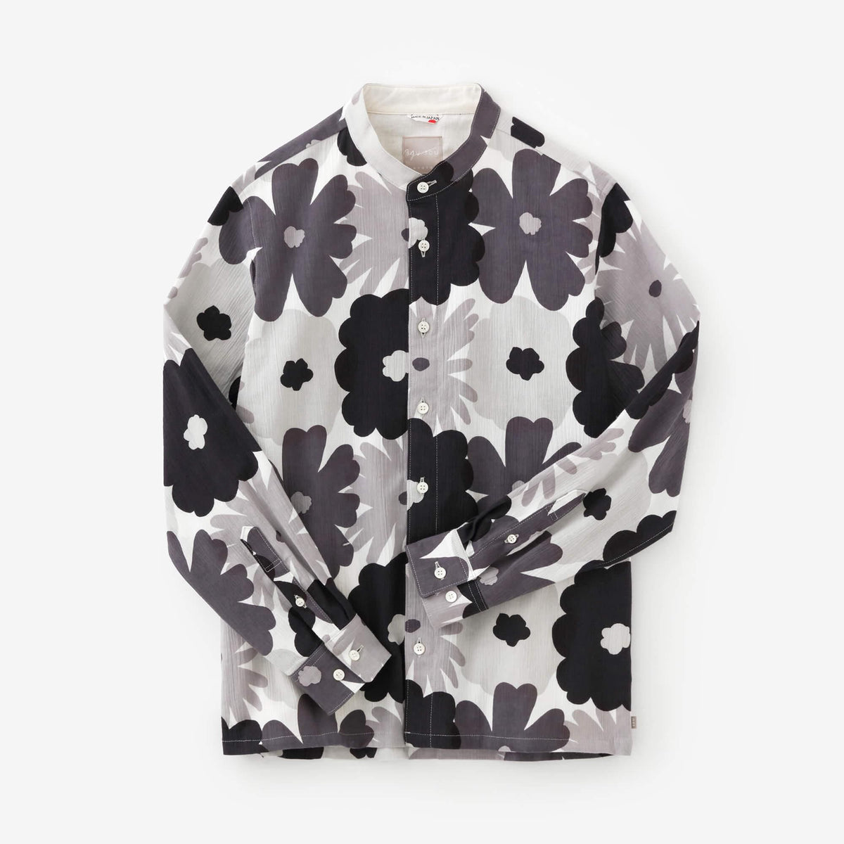 高島縮 20/20 スタンドカラーシャツ SP／おおらかとりどり