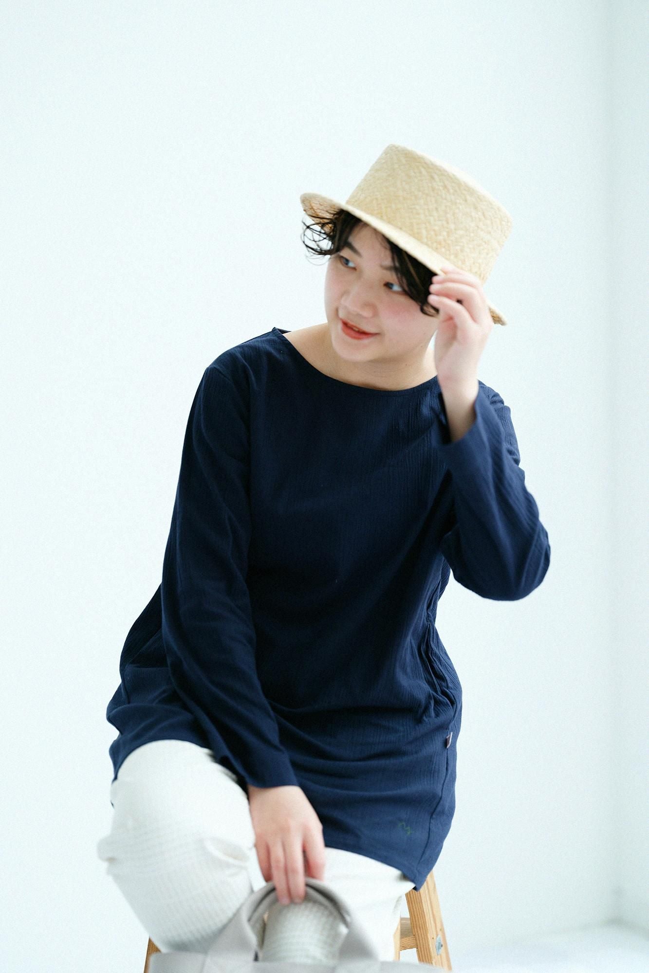 Chizimi Cotton 20/20 Long Sleeve Tunic / Dark Blue