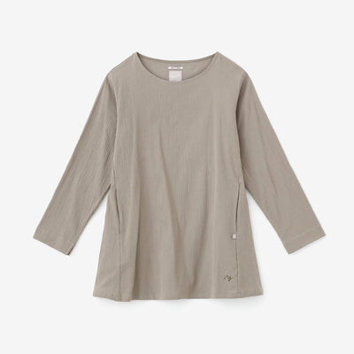 Chizimi Cotton 20/20 Long Sleeve Tunic / Light Greyish Brown