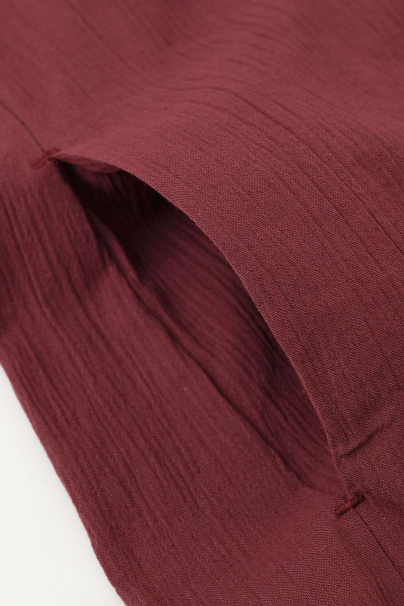 Chizimi Cotton 20/20 Long Sleeve Tunic / Burgundy