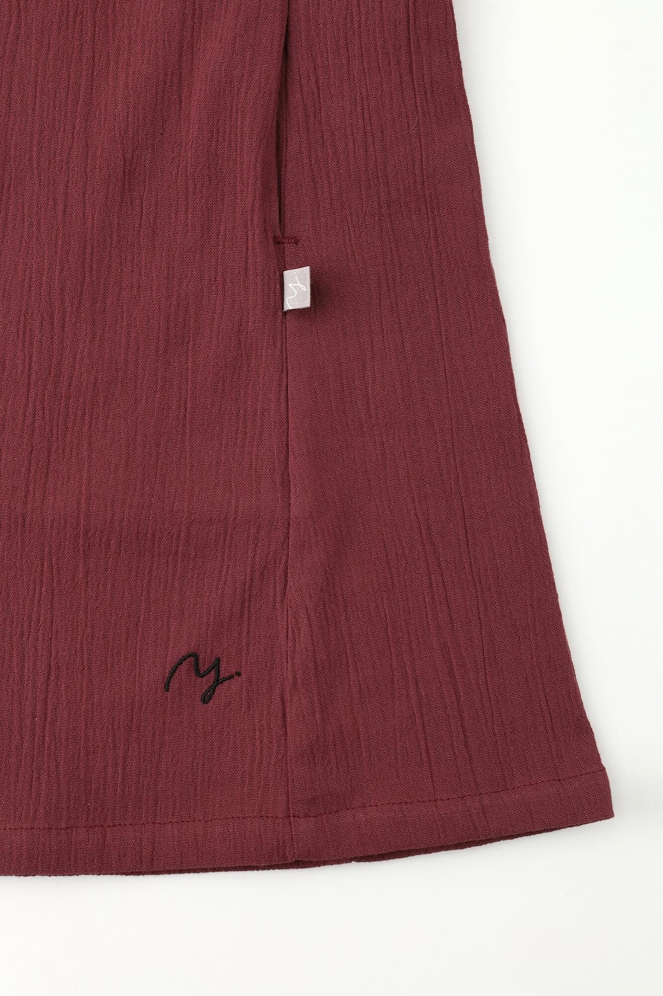 Chizimi Cotton 20/20 Long Sleeve Tunic / Burgundy