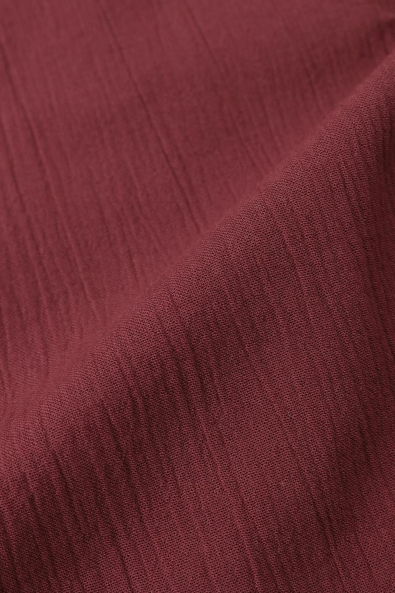 Chizimi Cotton 20/20 Long Sleeve Tunic / Burgundy