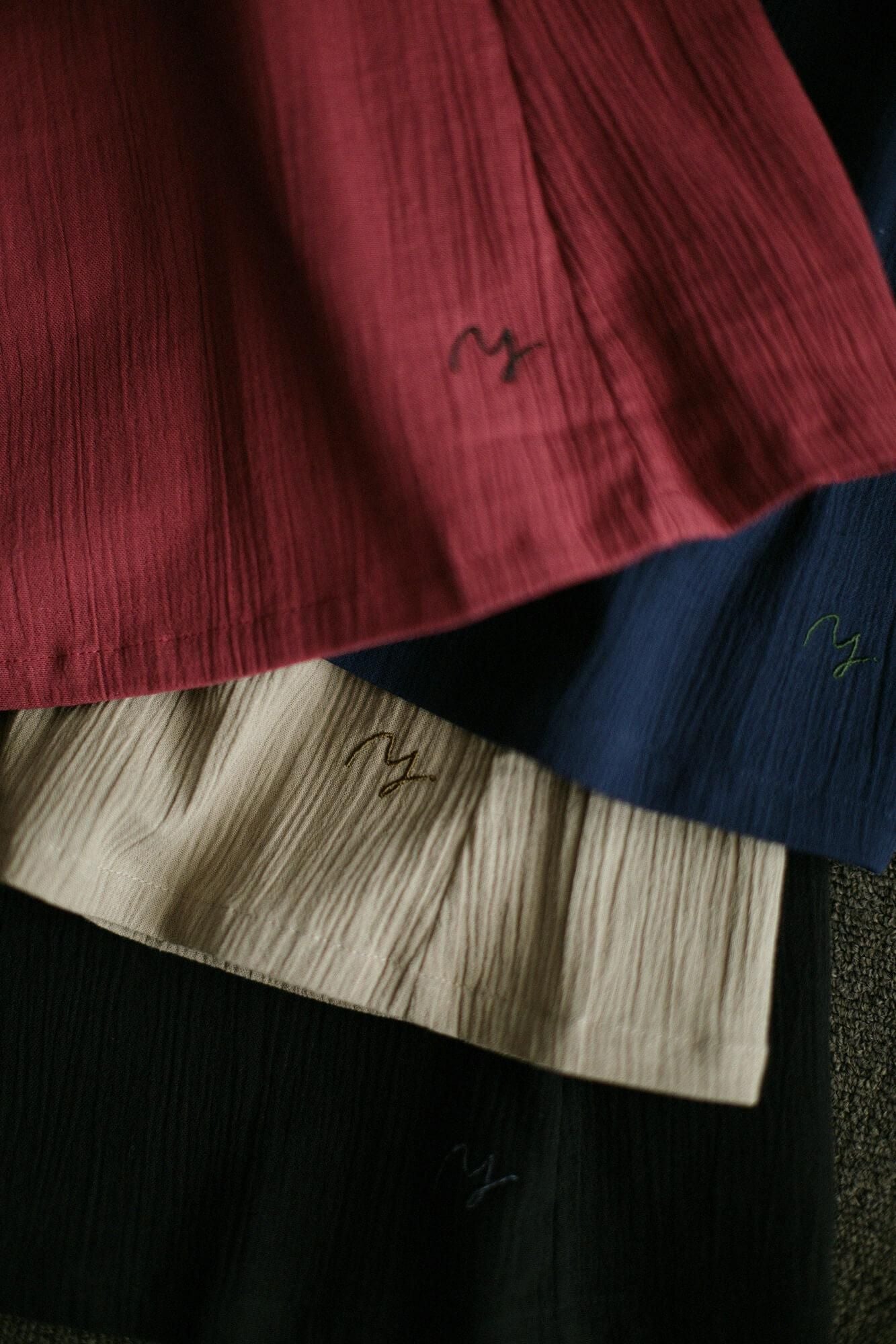 Chizimi Cotton 20/20 Long Sleeve Tunic / Burgundy