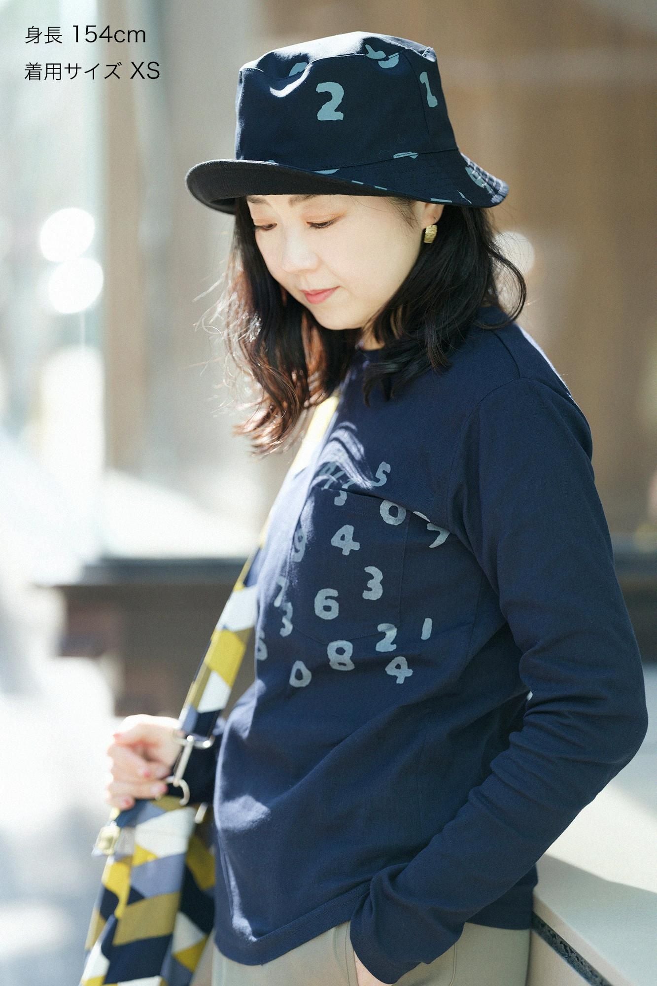 高島縮棉 40/40 長袖口袋T-shirt ／藍黑色x SO-SU-U十數 昆