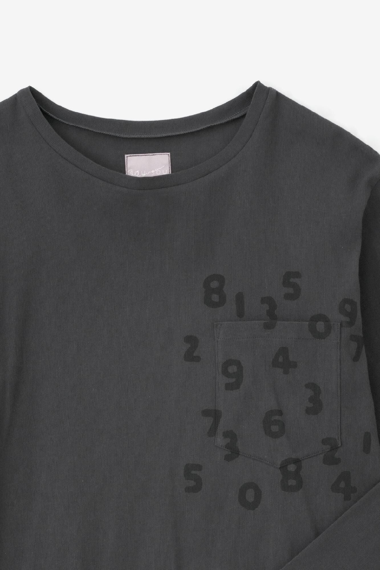 타카시마치지미 40/40 긴 소매포켓 T셔츠／짙은 회색(키나 마리) xSO-SU-U콘