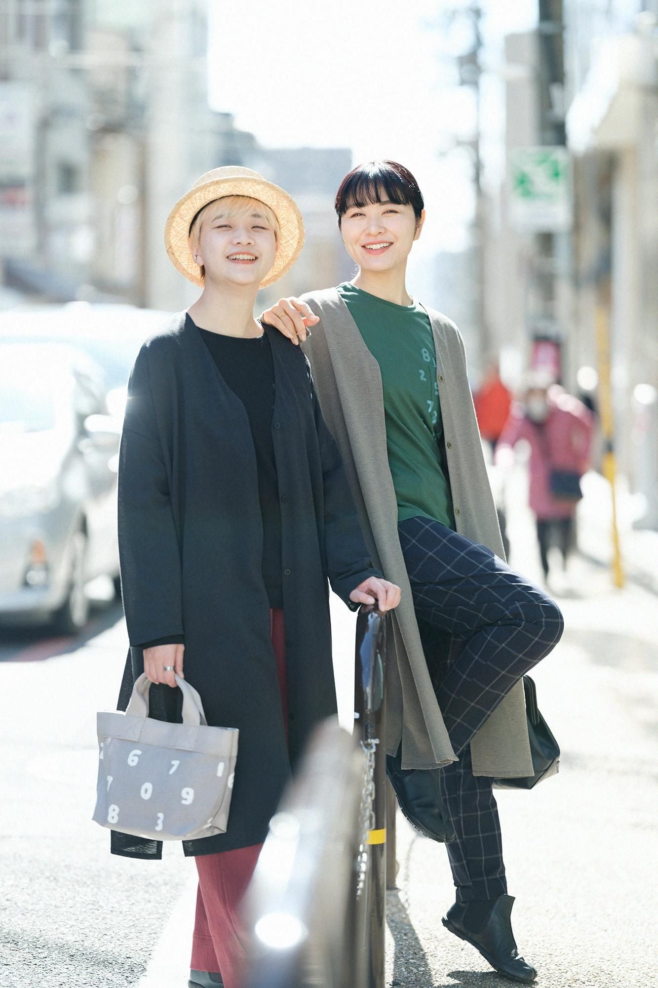 Chizimi Cotton 40/40 Long Sleeve Pocket T-shirt / Black × SO-SU-U Kon