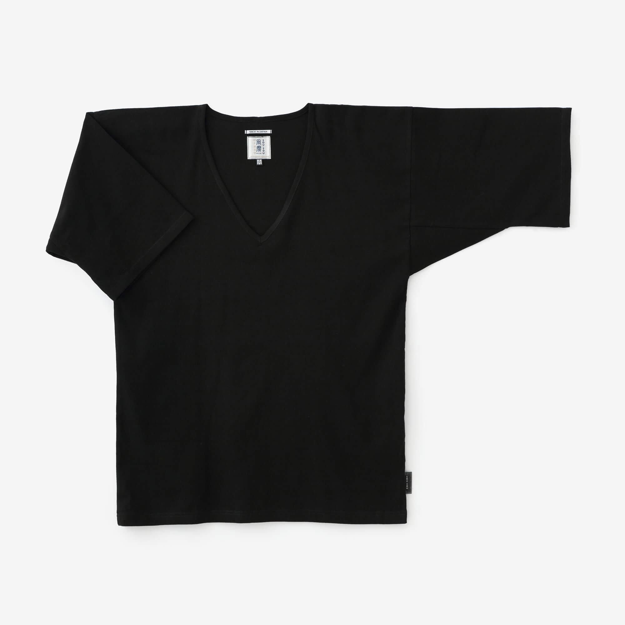 高島縮棉 40/40風靡 打底衫/黑色