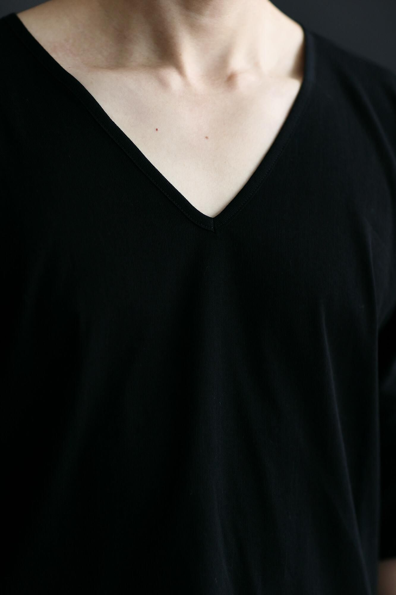 Chizimi Cotton 40/40 Fubi Kimono Inner Shirt / Black