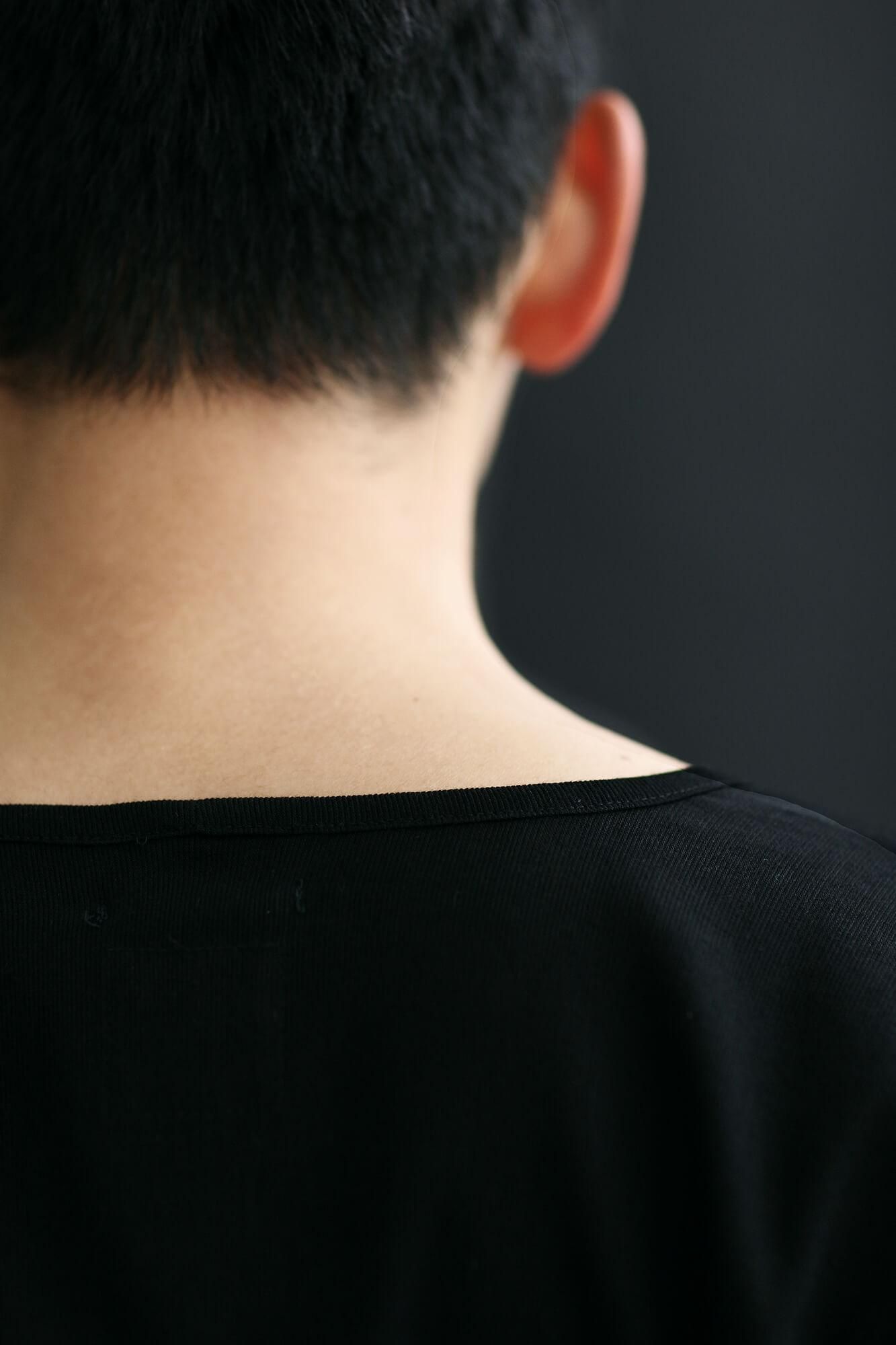 Chizimi Cotton 40/40 Fubi Kimono Inner Shirt / Black