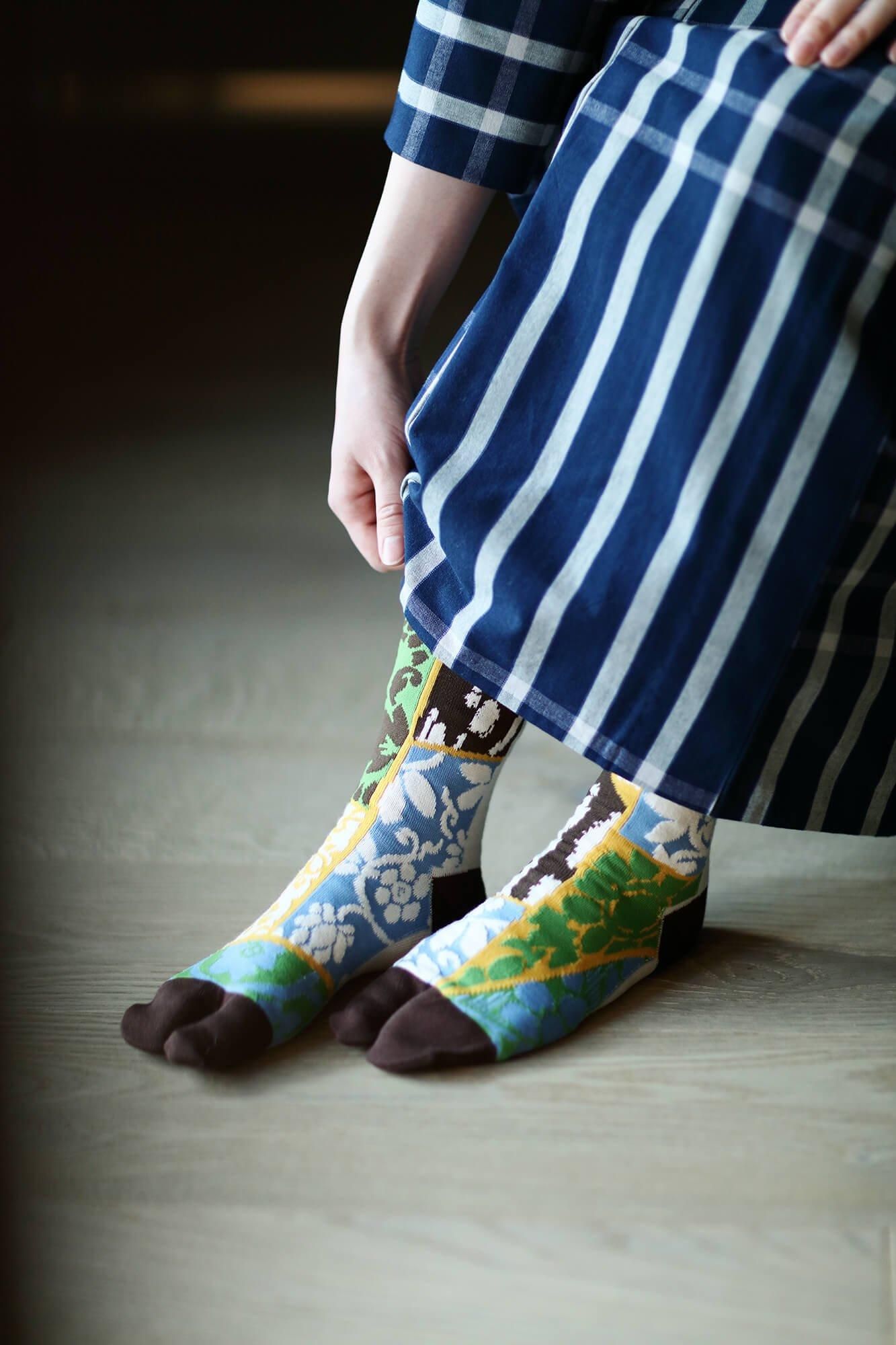Tabi Socks (Mid-calf)／Patchwork Kimono of Uesugi Kenshin Family Recreation【Men・Women】
