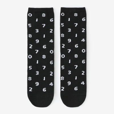 Round Toe Tabi Socks (Mid-calf)／SO-SU-U Black×White
