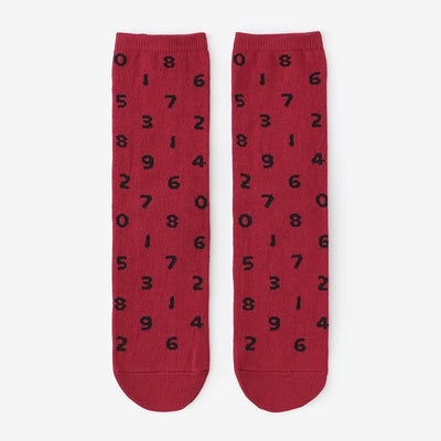 Round Toe Tabi Socks (Mid-calf)／SO-SU-U Dark Red