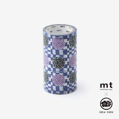 【net limited】SOU・SOU×mt_pocket/ Checked Pattern and Flower Crest [7.5cm width]