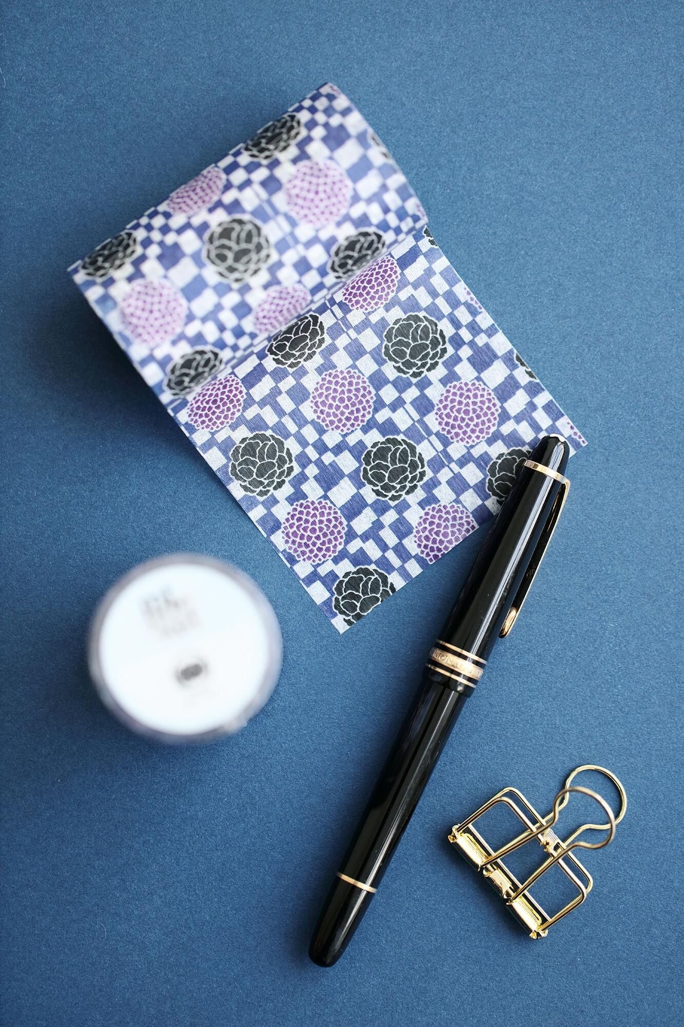 【net limited】SOU・SOU×mt_pocket/ Checked Pattern and Flower Crest [7.5cm width]