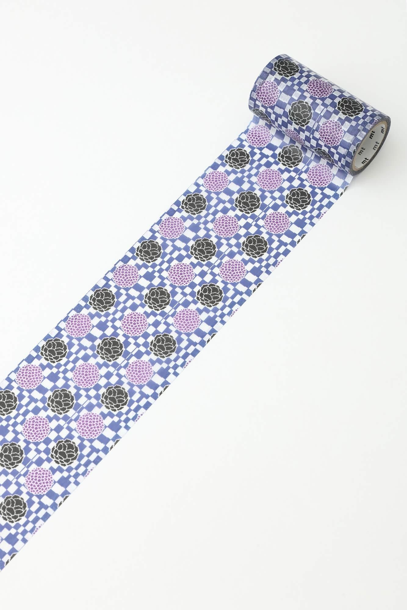 【net limited】SOU・SOU×mt_pocket/ Checked Pattern and Flower Crest [7.5cm width]